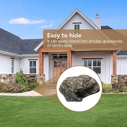 Miniatura 4 de Cyrank Piedra de roca al aire libre oculta una llave, llave falsa con aspecto de roca falsa, soporte para llaves de roca falsa, decoración exterior,