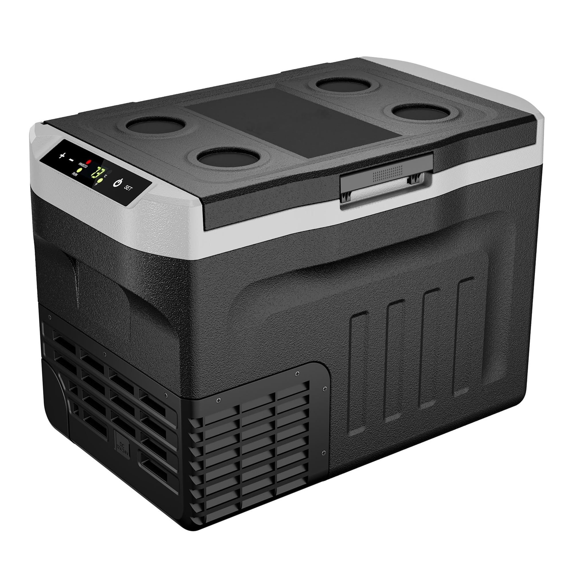 Refrigerador de Coche de 20/30 l con compresor y Doble Zona, minicongelador, refrigerador, Caja de Hielo for Mantener la Temperatura Ideal for Pesca y Camping.(30L)