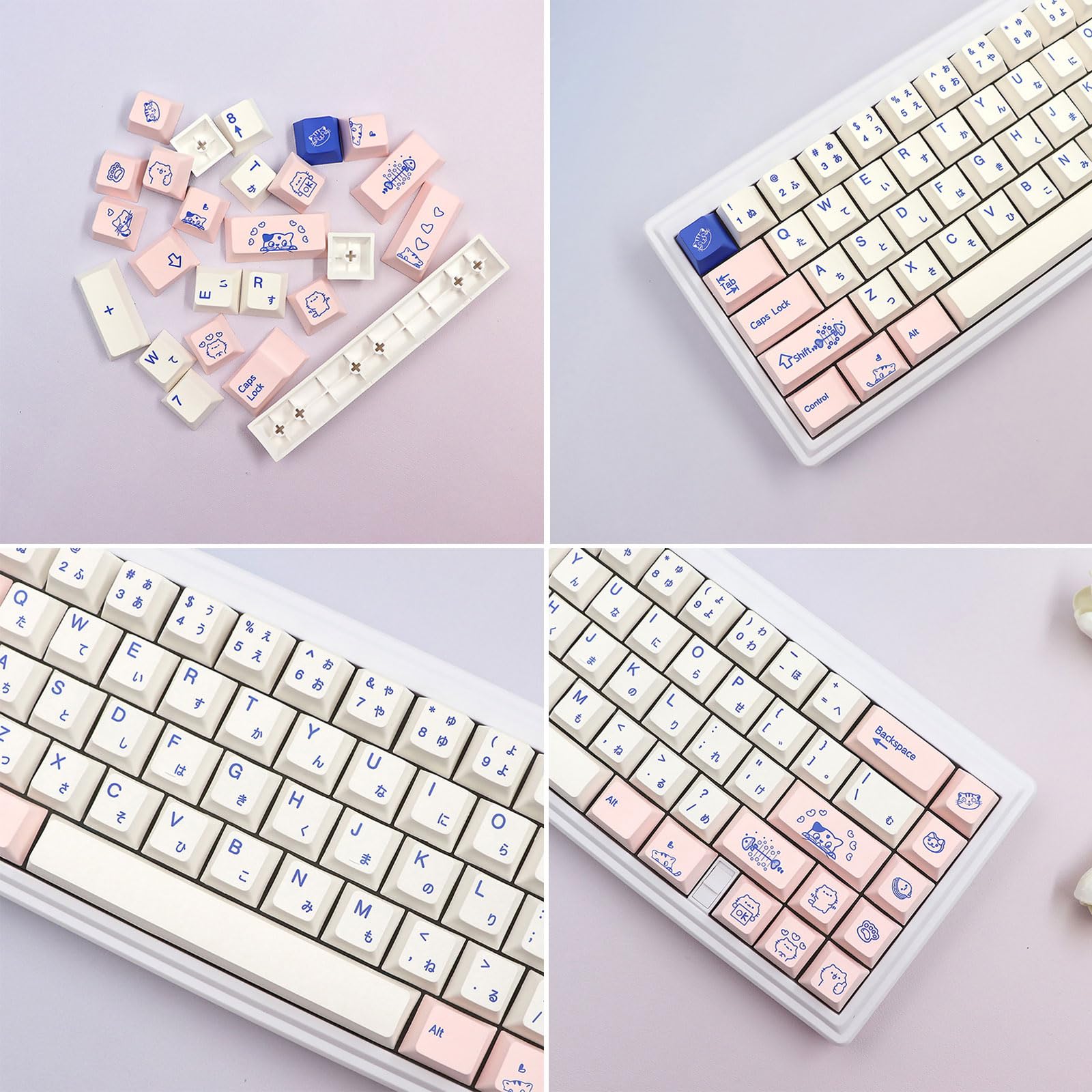 Amazon | キーキャップセット プッシーキャットテーマ チェリー