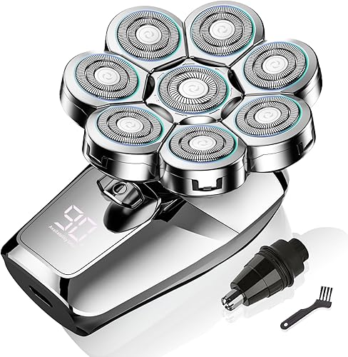 Afeitadoras de cabeza flotantes 8D para hombres calvos, maquinillas de afeitar eléctricas impermeables para cabeza húmeda y seca, cara, piernas y