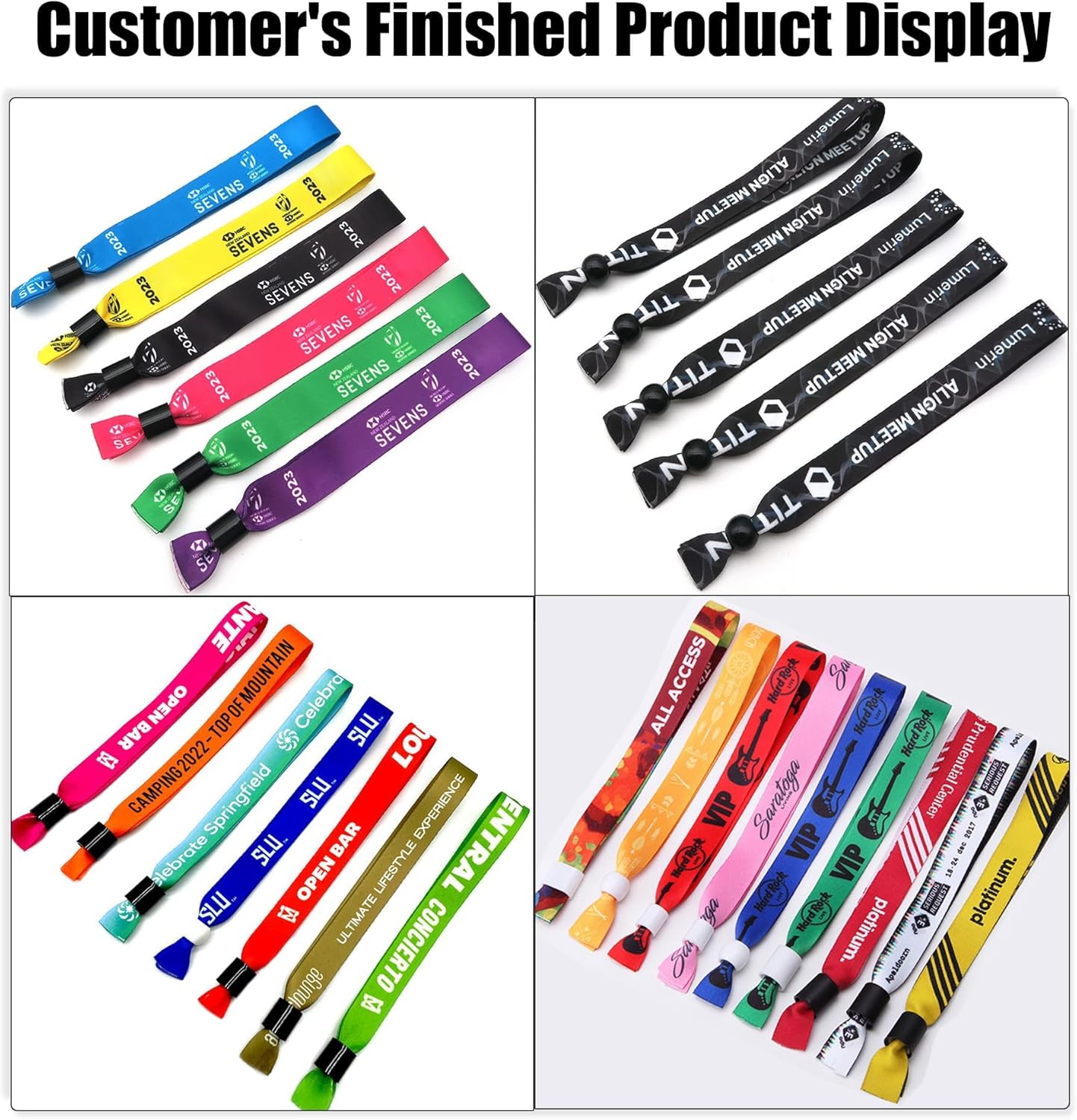Custom Cloth Wristbands Personalized Wrist Bands 30/100/1000 Pcs Bulk with Text Logo, Colored Wristbands Events for Wedding, Lightweight Concert, Club Entrance Wrist Strap Party - Image 3