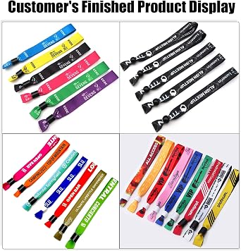 Wanstay Custom Cloth Wristbands Personalized Wrist Bands 30/100/1000 Pcs Bulk with Text Logo, Colored Wristbands Events for Wedding, Lightweight Concert, Club Entrance Wrist Strap Party
