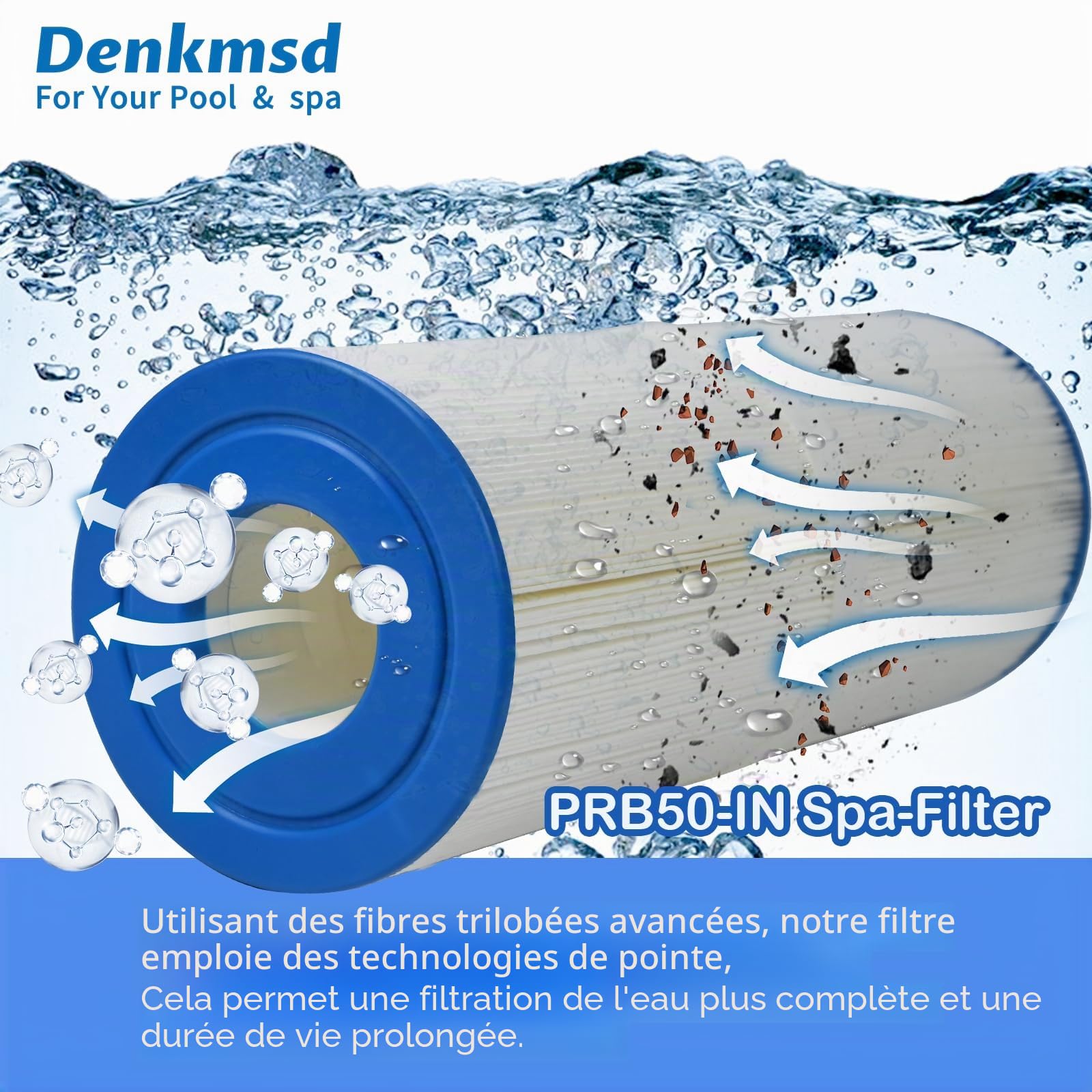 Lot de 2 filtres Spa pour Unicel C-4950, Remplacement pour Filtre de Pleatco PRB50-IN, PRB501N, C-4950, Filbur FC-2390, Dynamic 03FIL1600
