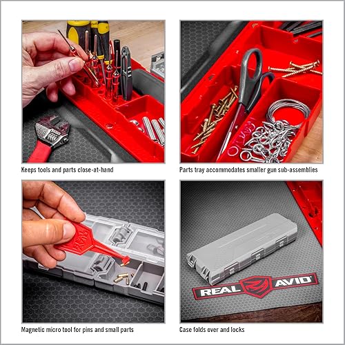 Miniatura 4 de Real Avid Tapete de trabajo XXL de 47.25 x 19.5 pulgadas  Tapete de limpieza de armas con organizador de herramientas, bandeja de piezas pequeña