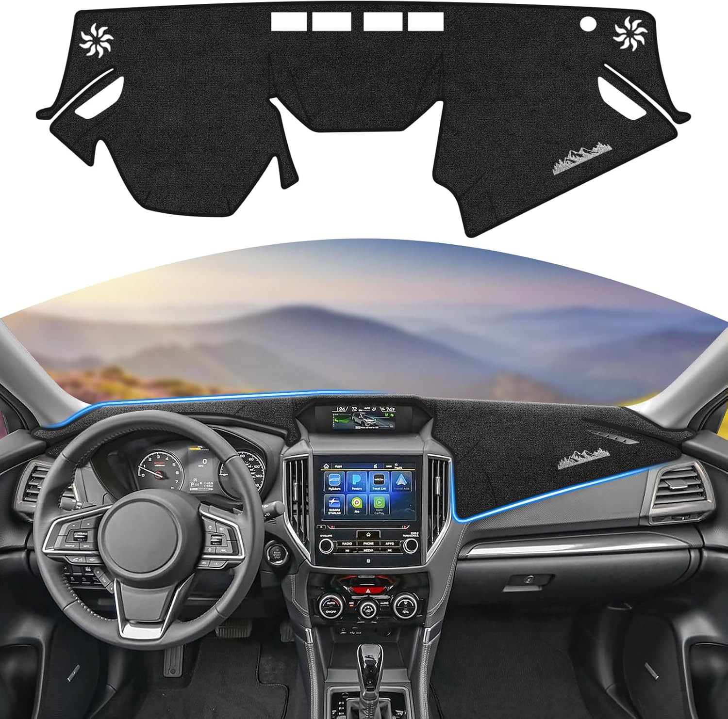 Dashboard Cover for Subaru Forester 2019-2022 2023 2024, Suede Dash Cover Compatible with Forester Sport Interior Dash Mat Protector Decoration Accessories