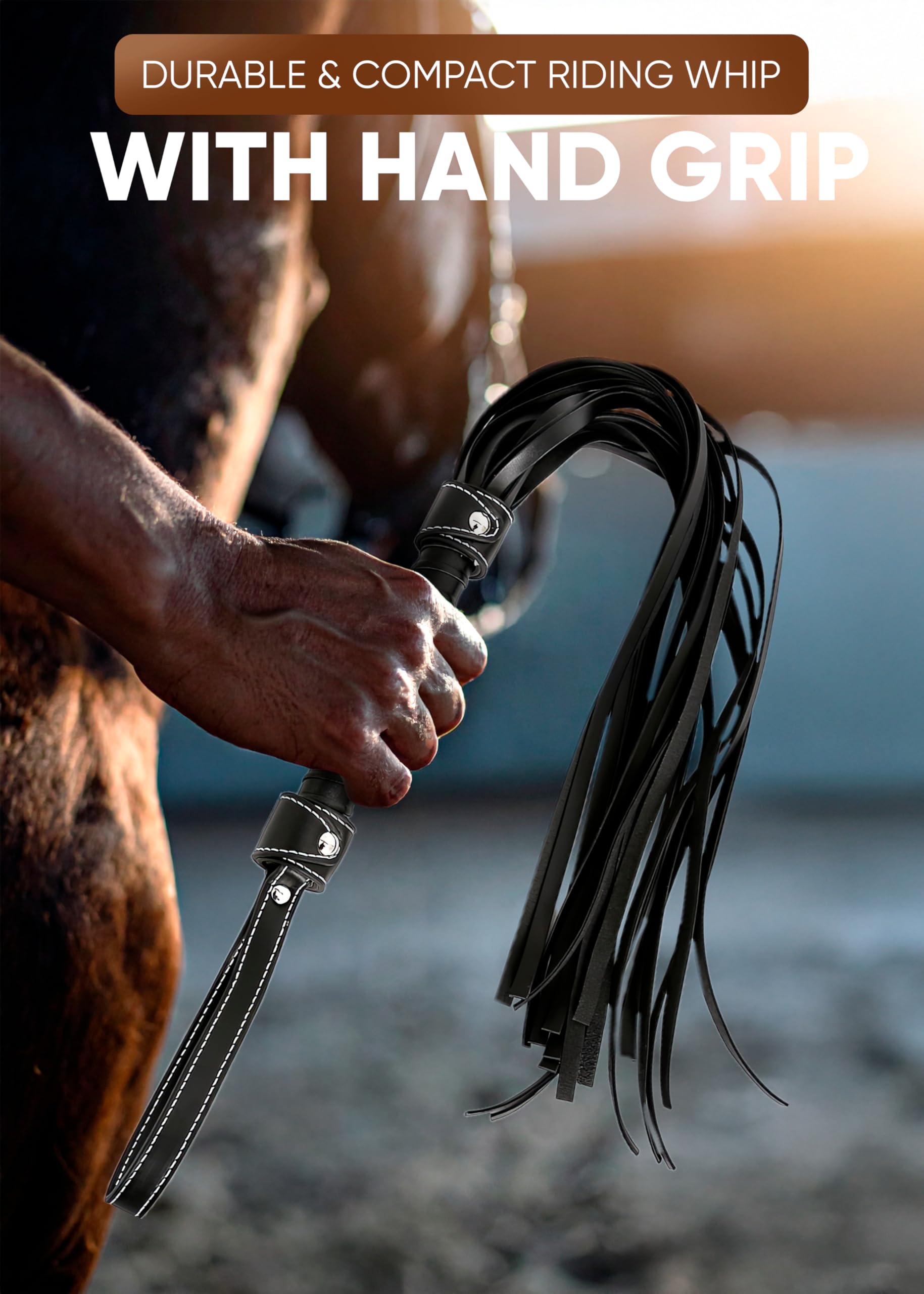 Ridin g Gerte für Pferde, 45,7 cm, Kunstlederpeitsche, 83,8 cm, Pferdegerte für Training, Reitset