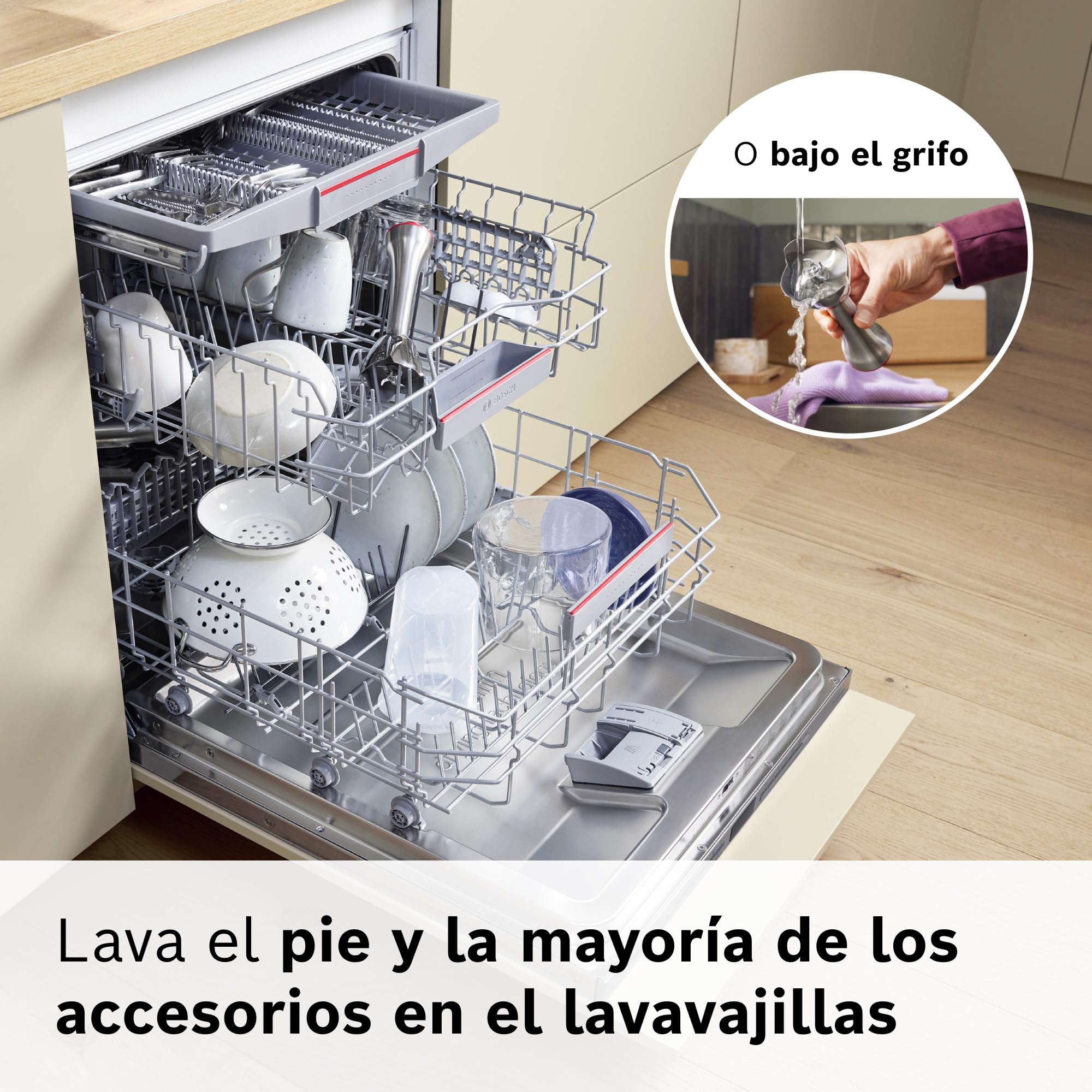 Bosch - Batidora de mano, serie ErgoMaster 8, motor de 1500 vatios, ajuste intuitivo de la velocidad, cuchilla de 6 hojas, accesorios incluidos, acero inoxidable, MSM8M934