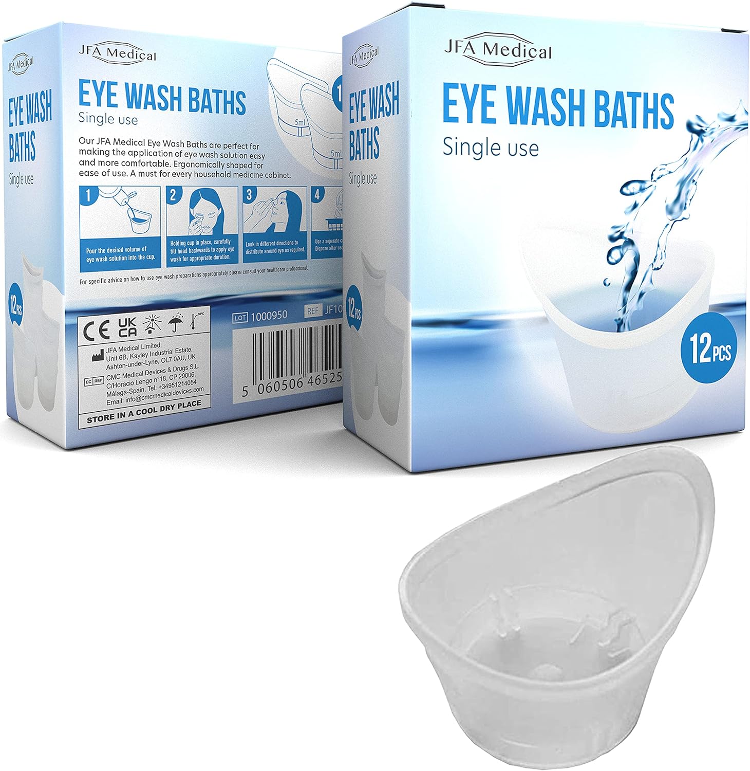 JFA Medical First Aid One Size Plastic Eyewash Pain Relieve Cleaning