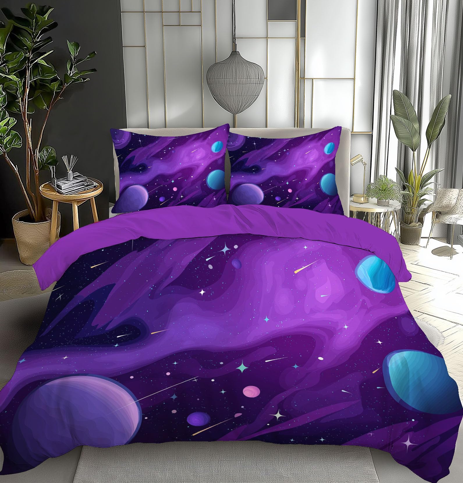 Linge de lit imprimé galaxie pour transformer votre chambre d'ado