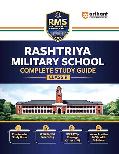 Arihant RMS (Rashtriya Military School) Class 9 Entrance Test 2026 | Complete Study Guide with Chapterwise Notes | Solved Paper 2025 | RMS PYQs ... | 2000+ Practice MCQs with Detailed Solutions