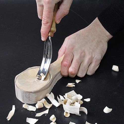 Miniatura 3 de Stryi BG720 - Gouge doblado para tallar madera, 0.8 pulgadas, #7, cincel largo doblado para carpintería, gubias radiales de acero al carbono,