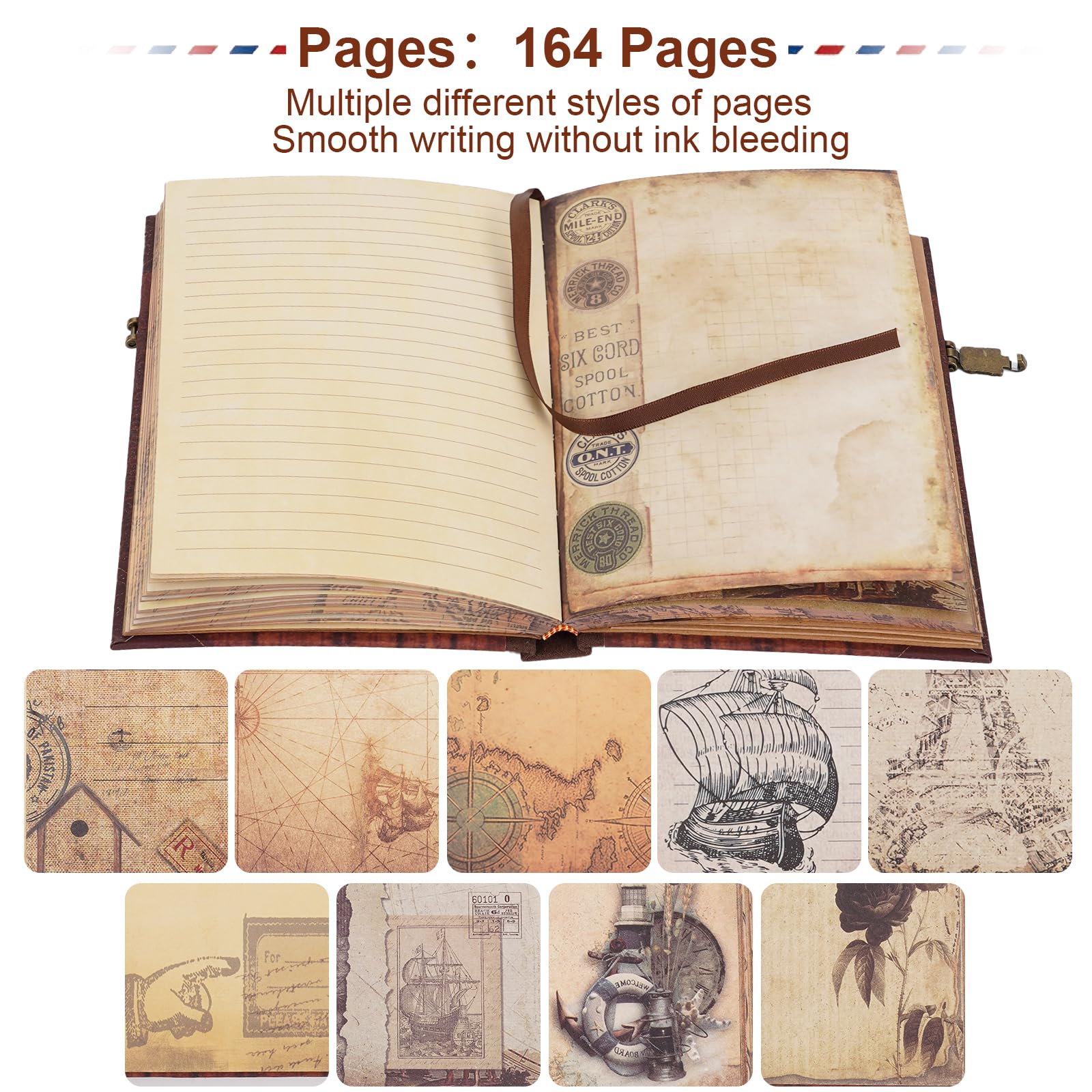 Our Adventure Book Leather Couples Scrapbook Photo Album, 164 Acid-Free Pages - Image 3