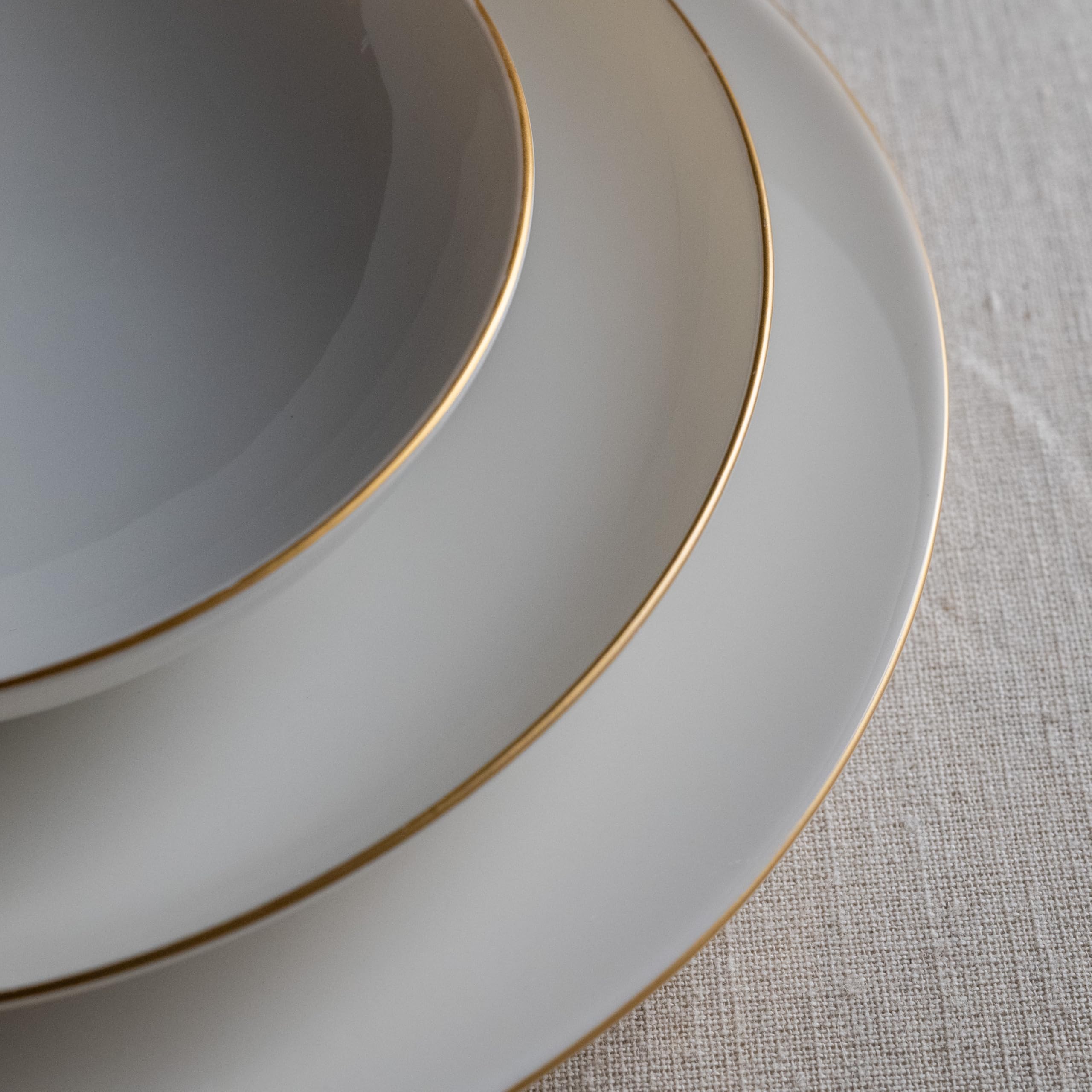 Vajilla Güral Porselen Atina Dinner Oro - 18 piezas para 6 personas -Vajilla Completa de Porcelana Blanca