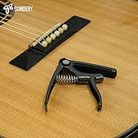 Vista 9 de Cejilla Sondery para guitarras acústicas de 6 cuerdas y guitarras eléctricas, cejilla 4 en 1 con cortador de cuerdas, extractor de pinzas y soporte