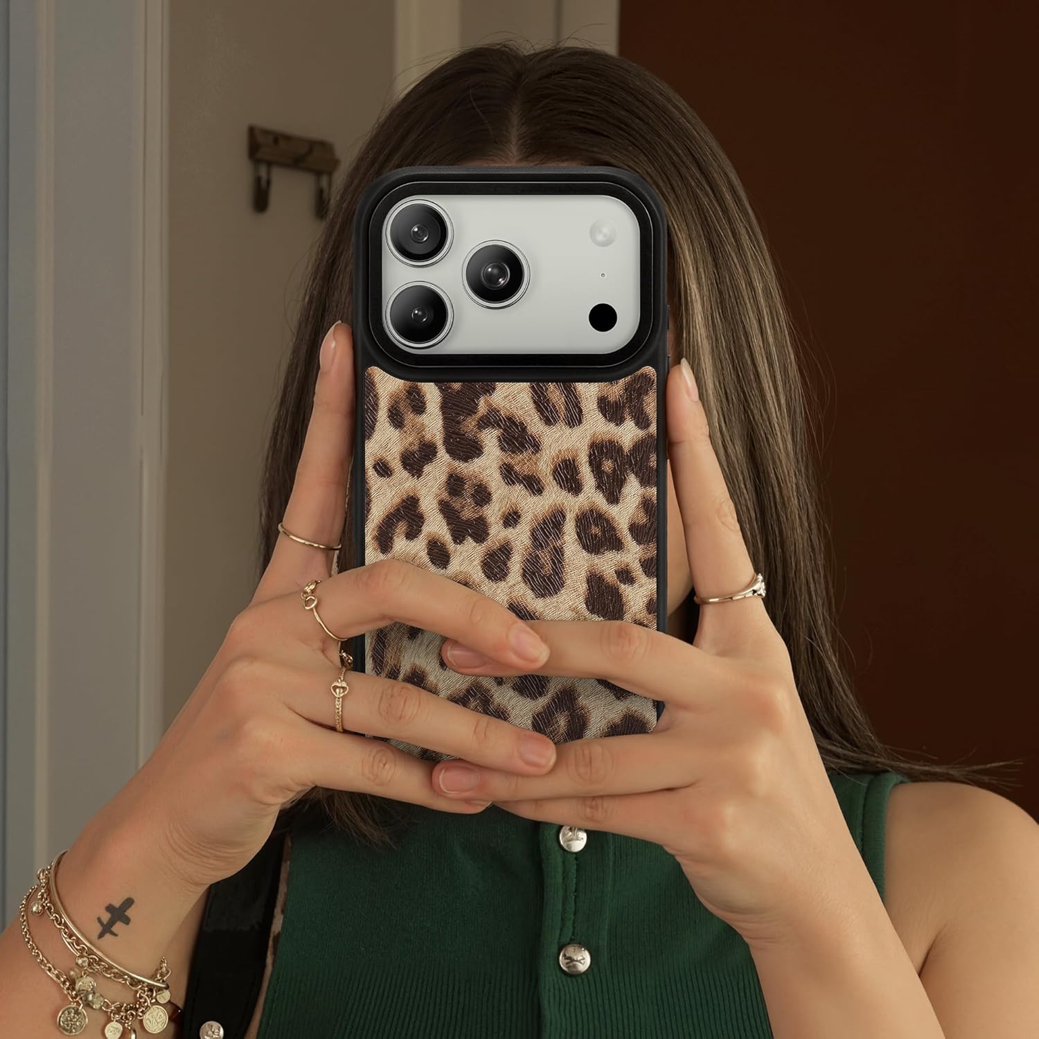 NIMASO for iPhone 17 Pro Max Case, Jaguar Pattern for Women Girls, Compatible with MagSafe, iPhone 17 Pro Max Case Girl