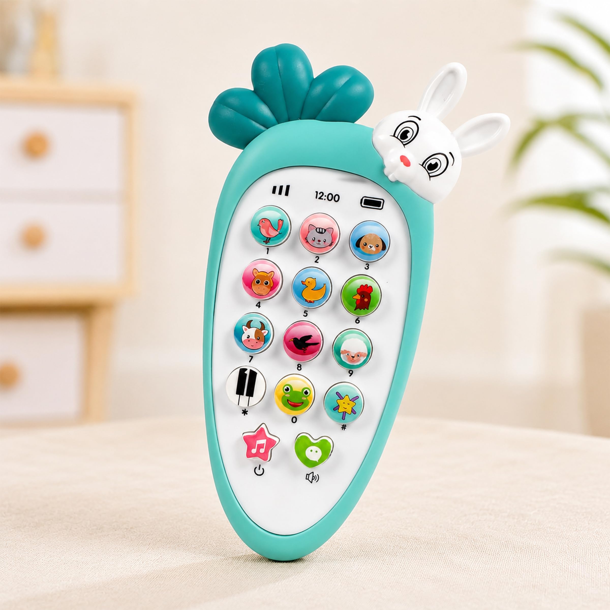 Toyshine Cell Phone Baby Toy for Toddlers and Young Children with 14 Unique Buttons and Functions Musical Melodies Animal Sounds and Number Learning for 4+Kids and Older - Green-image-11