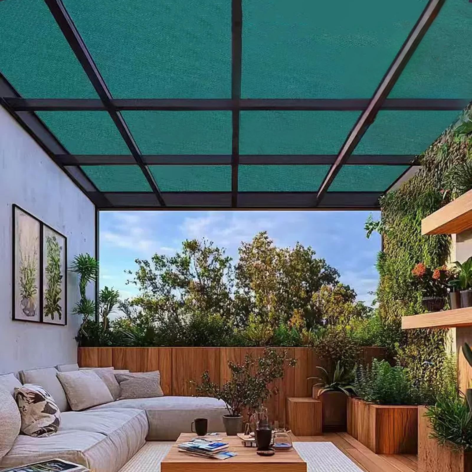 Telo Ombreggiante Verde Traspirante Rete Ombreggiante per Giardino 96%, per Serra, Piante, Orto, Patio, Pollaio, Cucce, Esterno