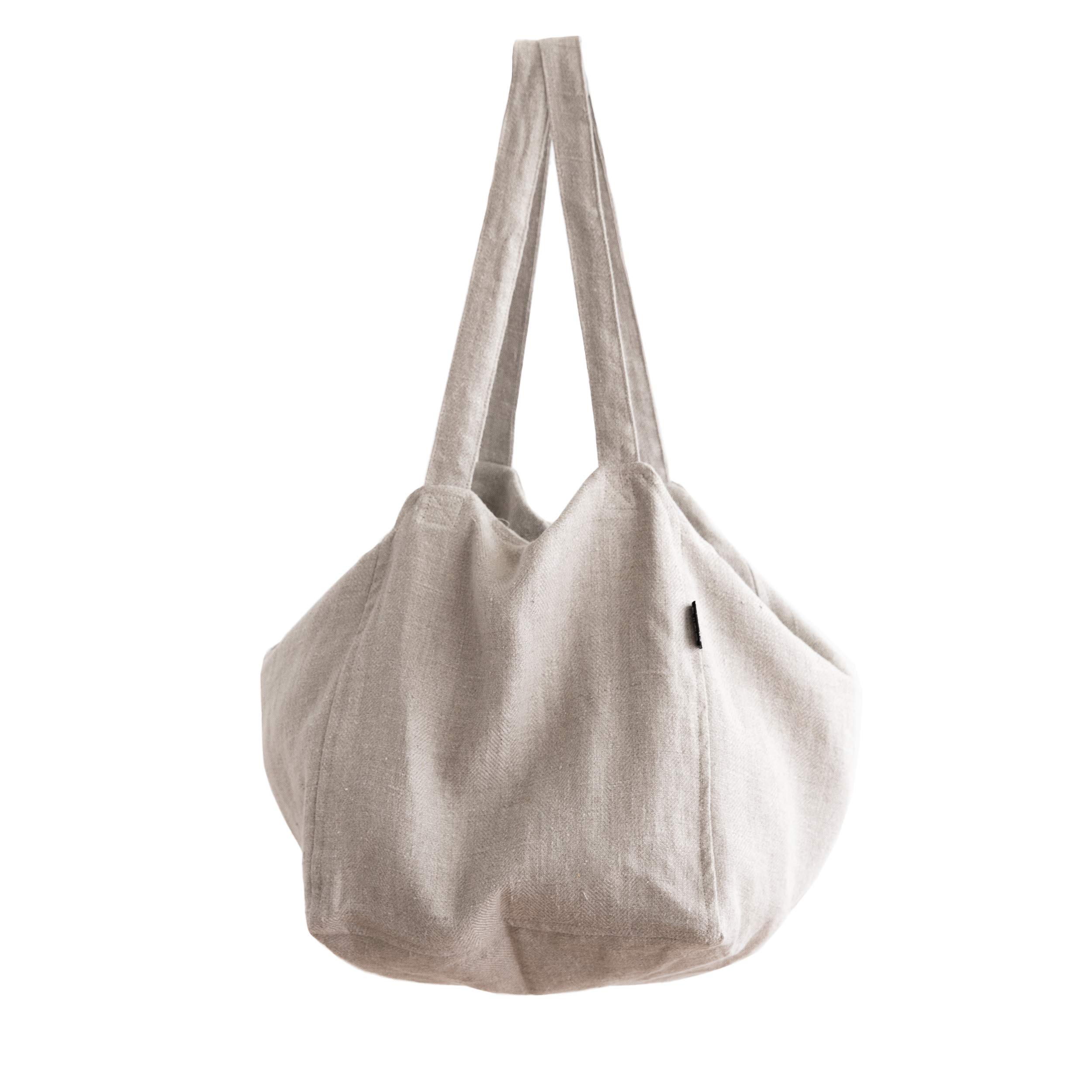 LinenMe Strandtasche Natur Leinen Lara