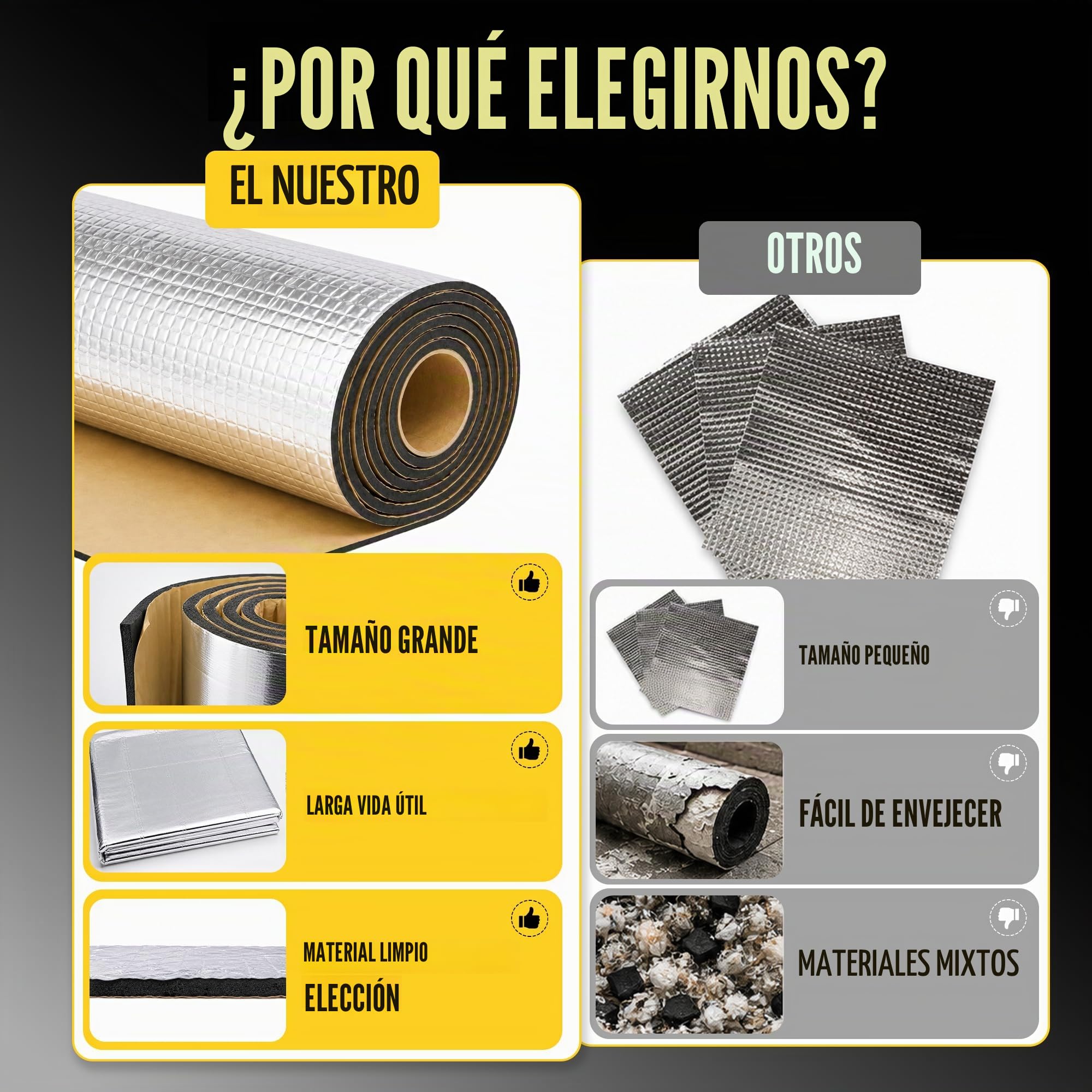 sourcing map 6mm 1.52㎡ Aislante Térmico Insonorización Coche Aislamiento Acústico 152x100cm Tono plateado