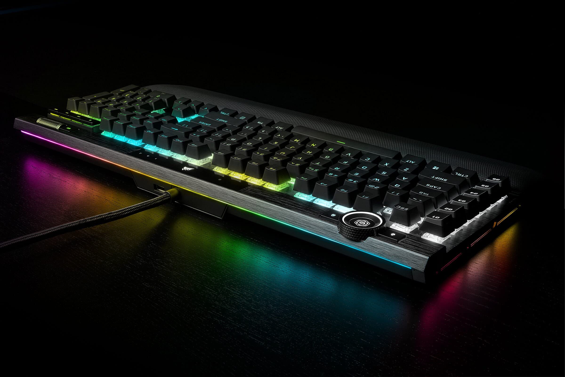 CORSAIR K100 RGB Optisch-Mechanische Gaming-Tastatur OPX Linear PBT Double-Shot QWERTZ DE Schwarz