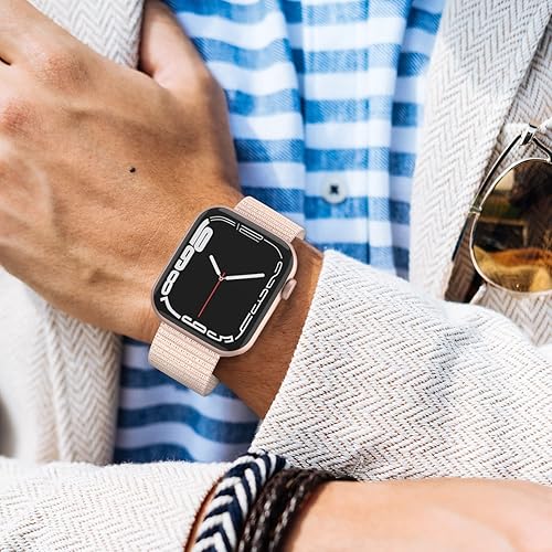 Miniatura 4 de Correas deportivas de nailon para Apple Watch Band 1.496 in 1.575 in 1.614 in 1.654 in 1.732 in 1.772 in, correa trenzada elástica ajustable rosa de