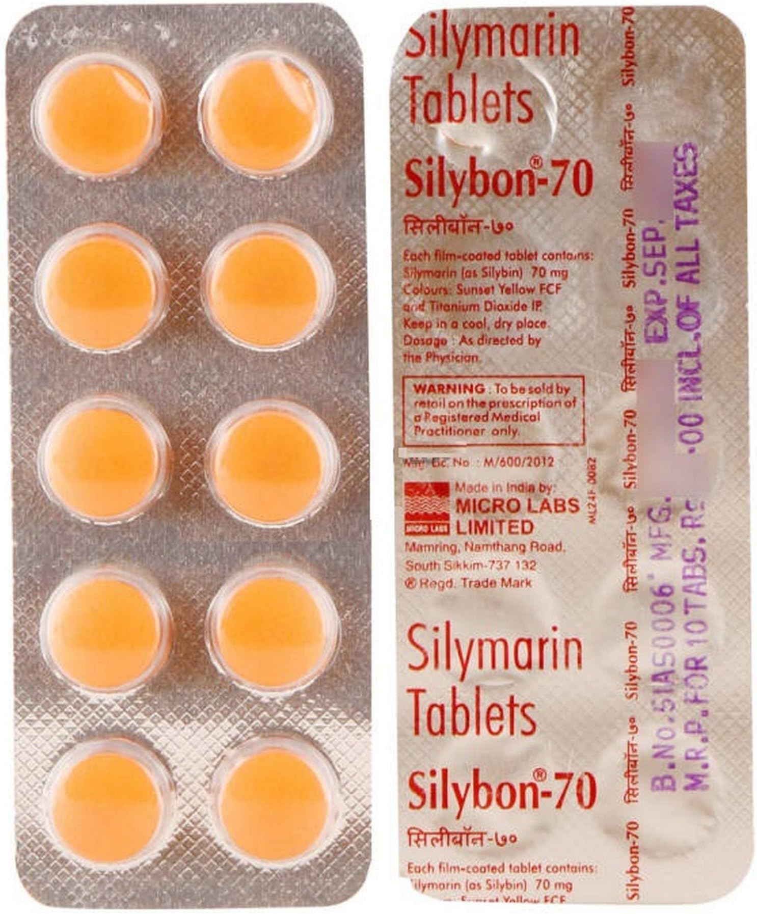 Silybon 70 - Strip of 10 Tablets