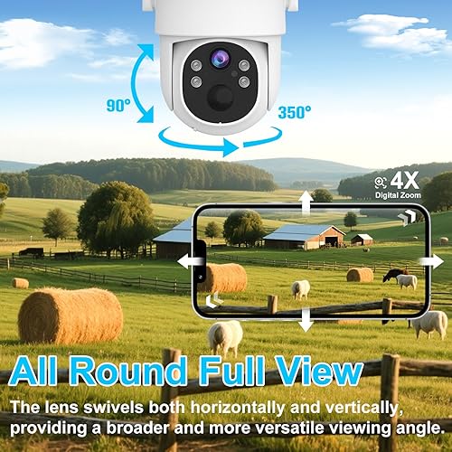 Miniatura 4 de Cámara de seguridad celular 4G LTE para exteriores, cámara de seguridad inalámbrica sin WiFi, datos ilimitados gratuitos de 365 días, vista en vivo