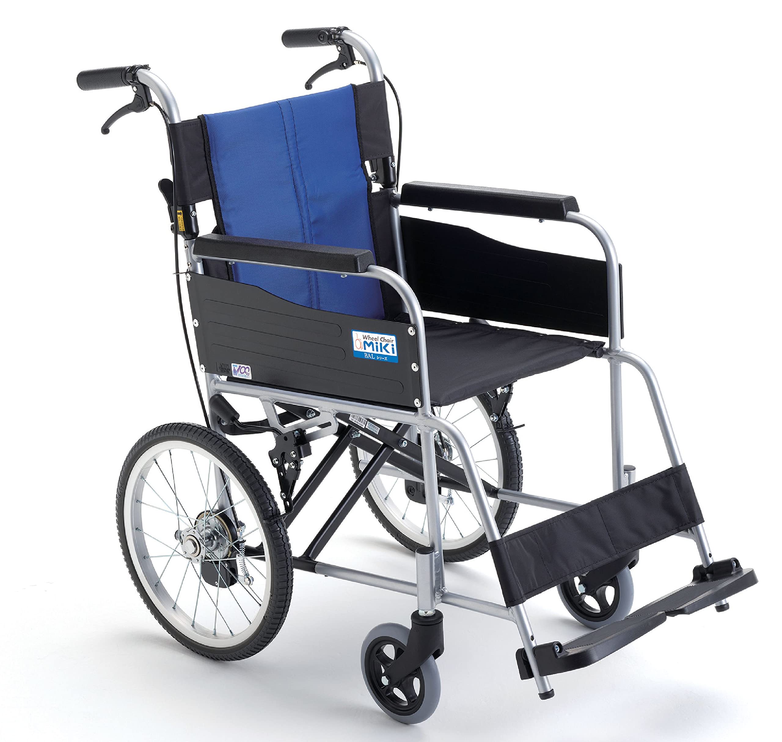 Amazon | ミキ BAL-2 標準型 介助型車いす ブルー(A-2)ナイロン 40