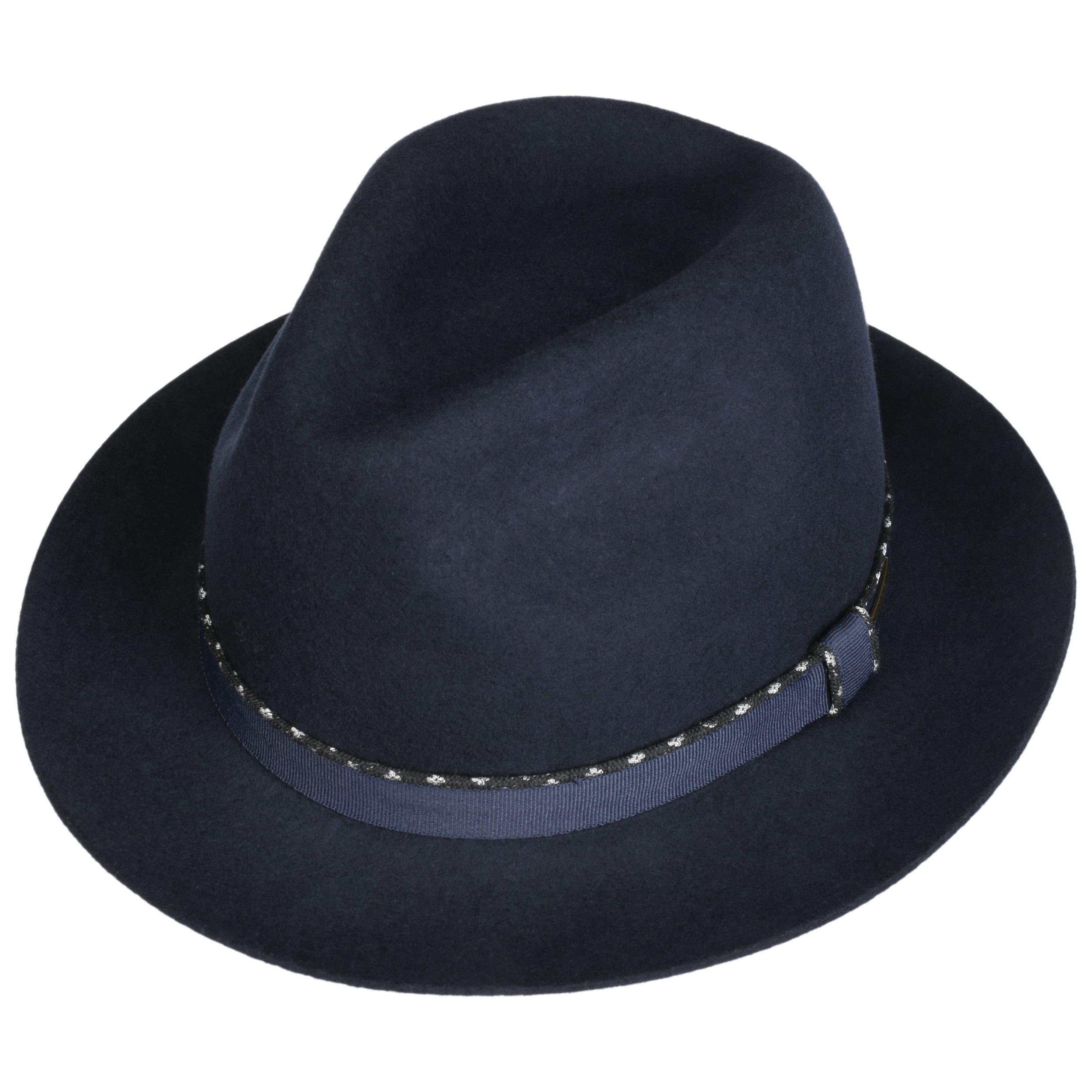 Stetson Chapeau en Laine Malcon Player Femme/Homme - Made in The EU de Feutre avec Ruban Gros Grain Automne-Hiver Hiver