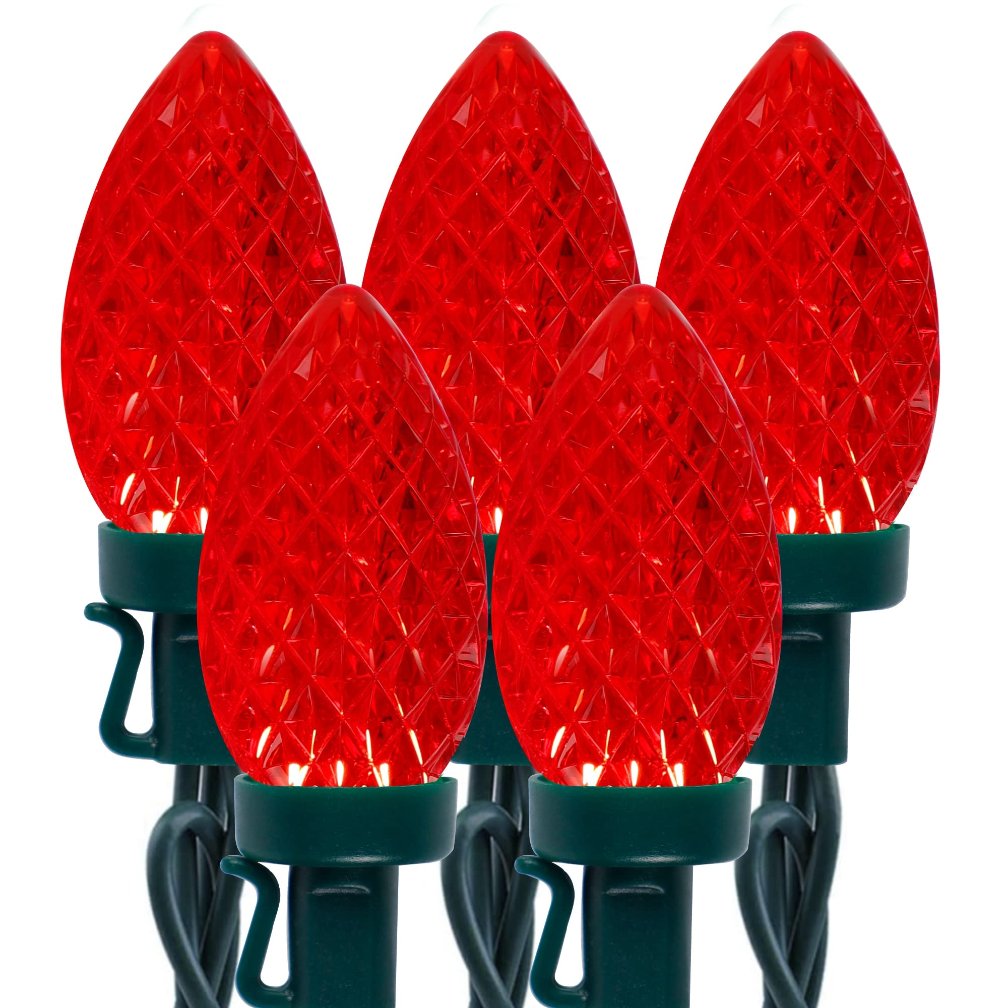 Twinkle Star Christmas String Lights, 50 LED 33FT Outdoor Fairy Lights Adapter Powered, for Home Wedding Party Christmas Decoration (Red)