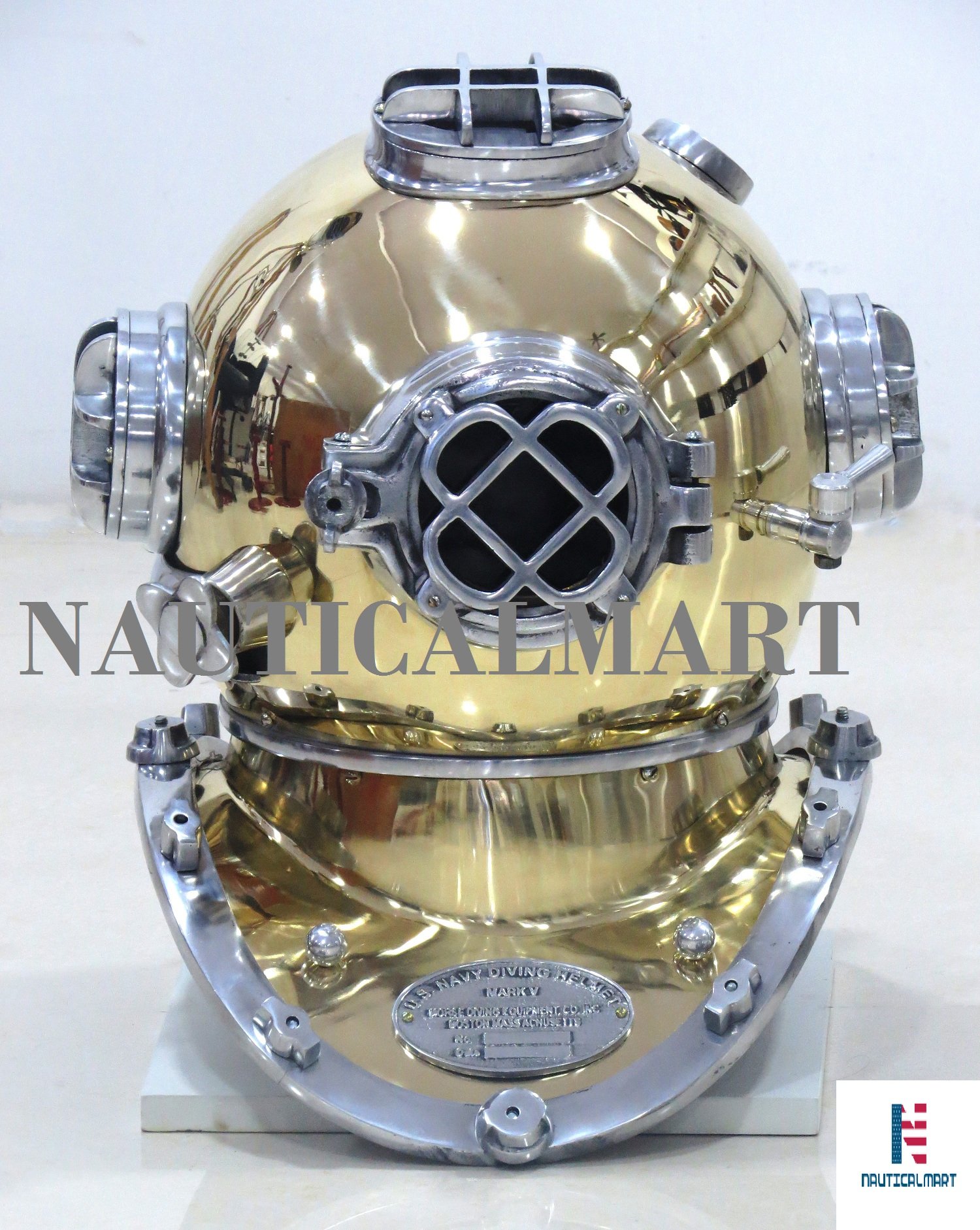 NauticalMart Marine Scuba Diving Divers Helmet Antique Mark Us Navy