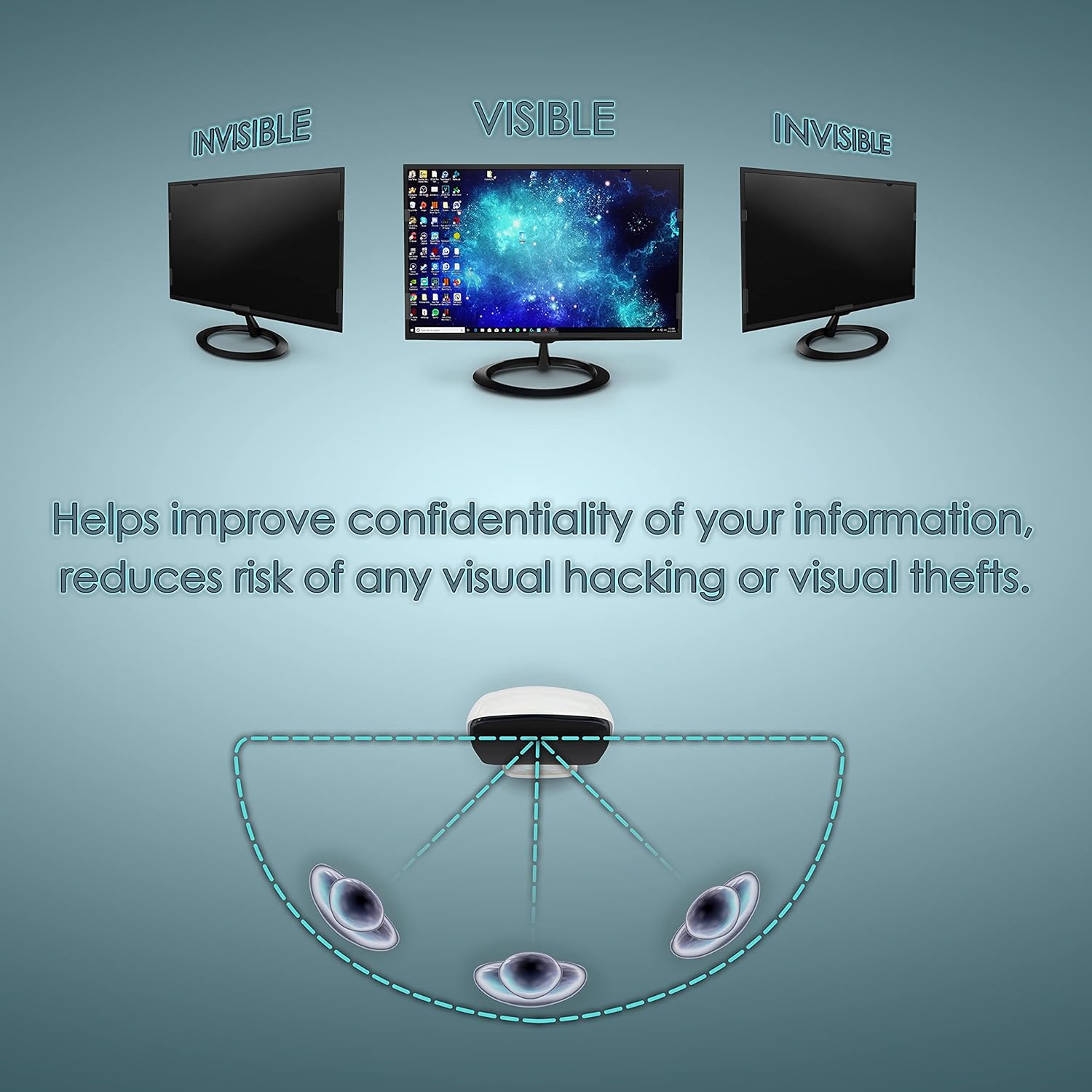 [2 Pack] Premium Privacy Screen Filter for 19 Inches Desktop Computer Widescreen Monitor with Aspect Ratio 16:10. Anti Glare and Anti Blue Light Protection