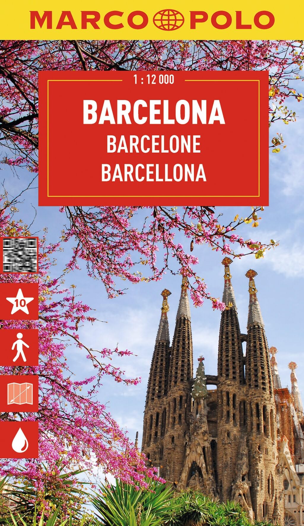 Marco Polo Barcelona Travel Map: Detailed Tourist Map with Top Sights (Folded Map)