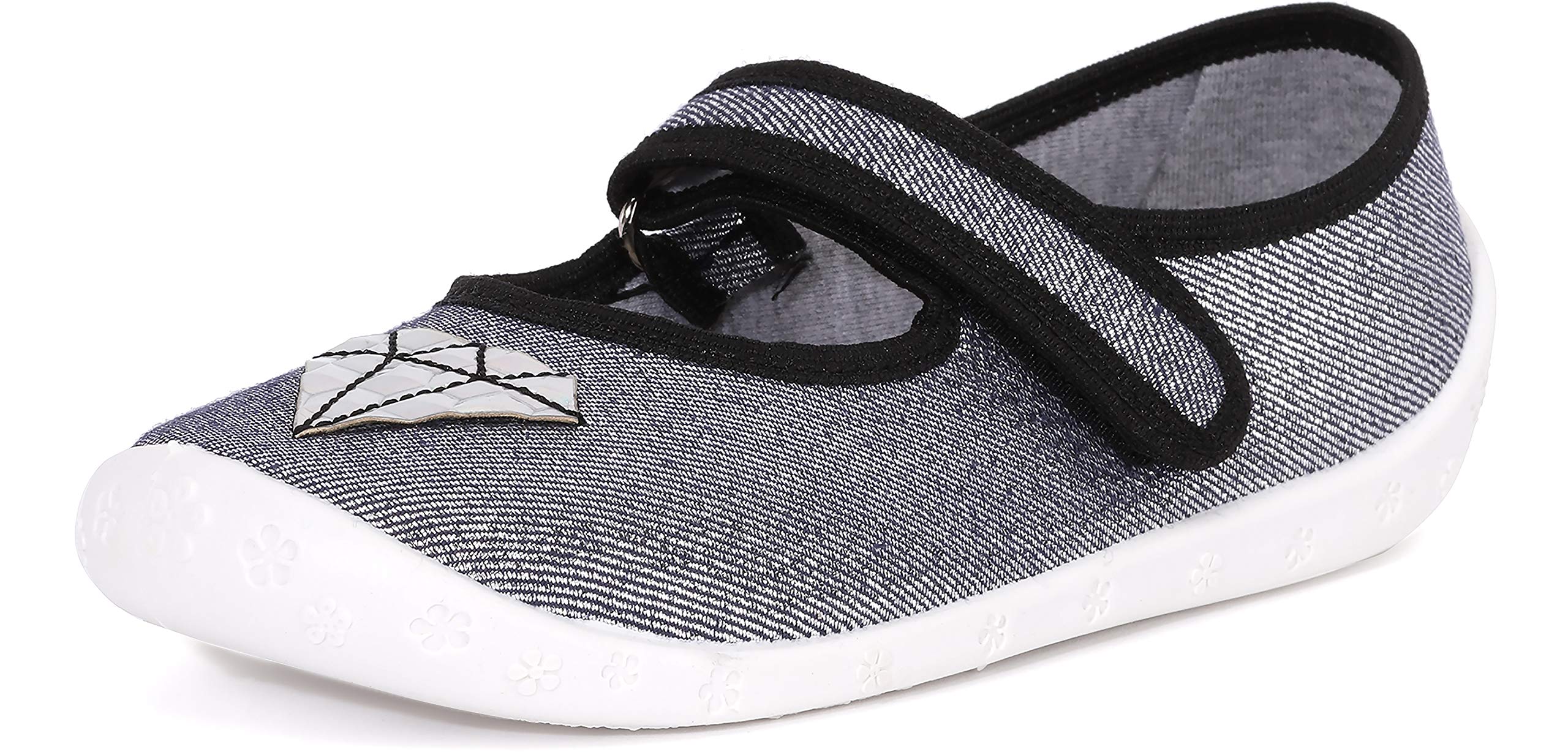 Ladeheid Hausschuhe Kinder Mädchen mit Klettverschluss, Atmungsaktive Kinderhausschuhe für Schule, Kindergarten und Zuhause LARW007