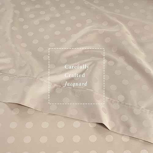 Miniatura 6 de Threadmill Sábanas 100% Algodón para Cama Tamaño King Juego de Sábanas de 4 Piezas para Cama King Suave, Transpirable y Ligero Satén de Damasco