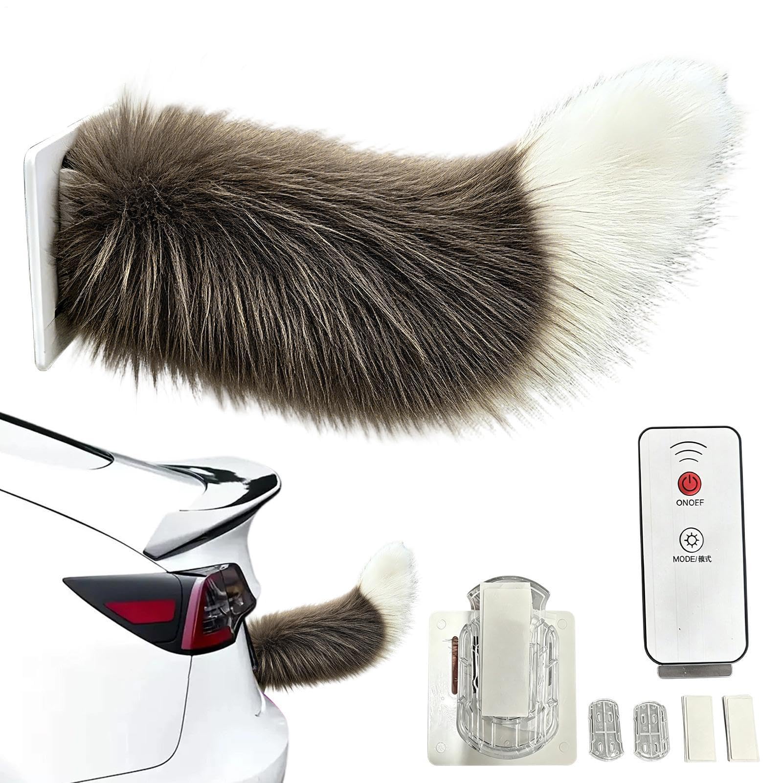 RC Wagging Tail Accessory - Electric Moving Tail Decor, Rechargeable Remote Control Realistic Motion Ornament, Funny Vehicle Exterior Gadget For Rv Rear Trucks Motorcycle Home Vehicles
