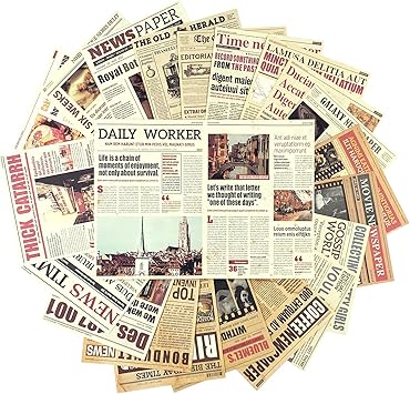 Amazon Co Jp ヨクマク Jorkmack アンティーク コラージュ 素材 新聞紙 素材紙 24ページ サイズ 設計者の紙 スクラップブック 装飾用 Diy 工芸品 スタイルをマッチ ペーパークラフト デザインペーパー 絵日記 クラフトプロジェクト ハンドクラフト アルバム デコ