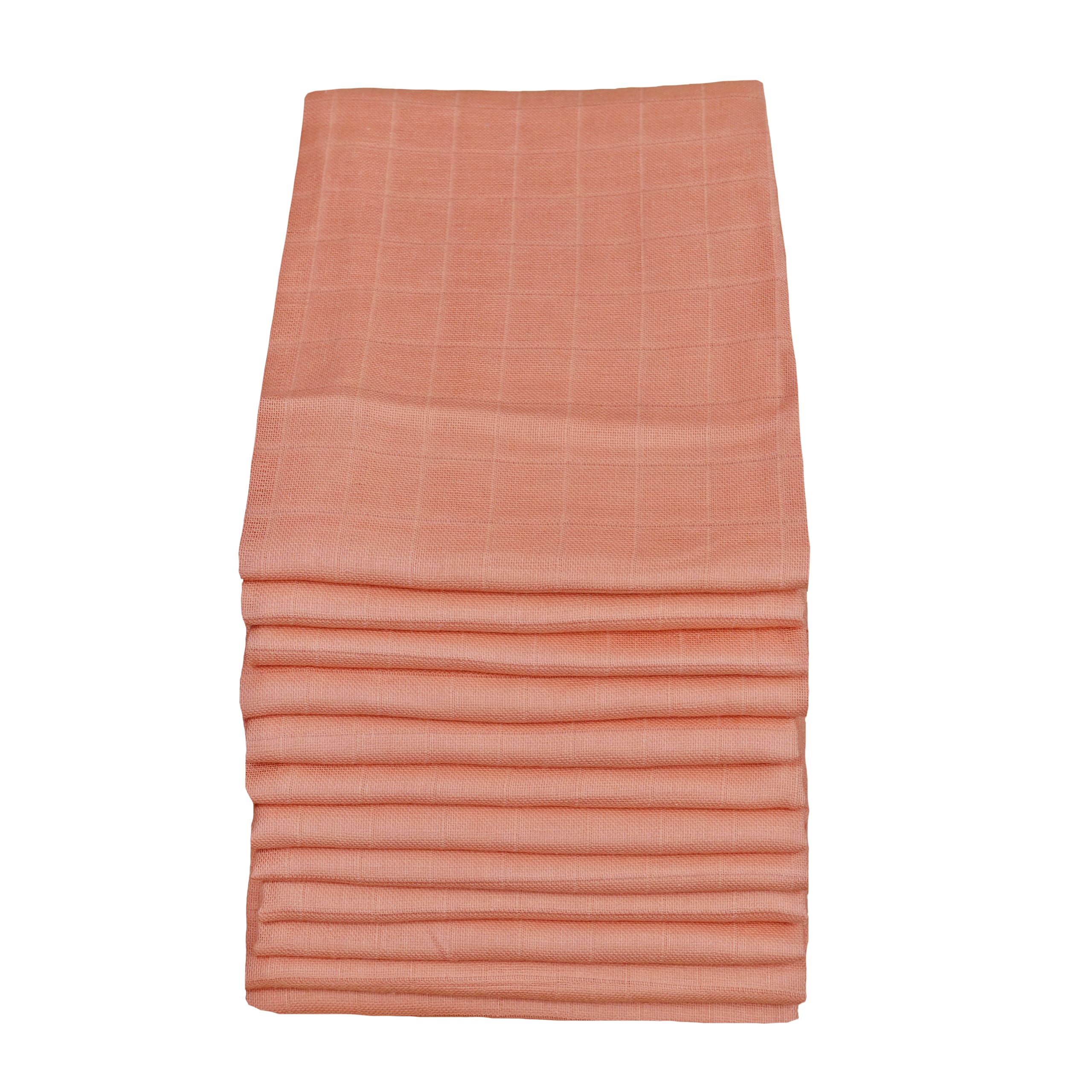 MuslinZ 12PK 100% Pure Cotton Baby Muslin Squares Burp Cloths 70x70cms (Peach)