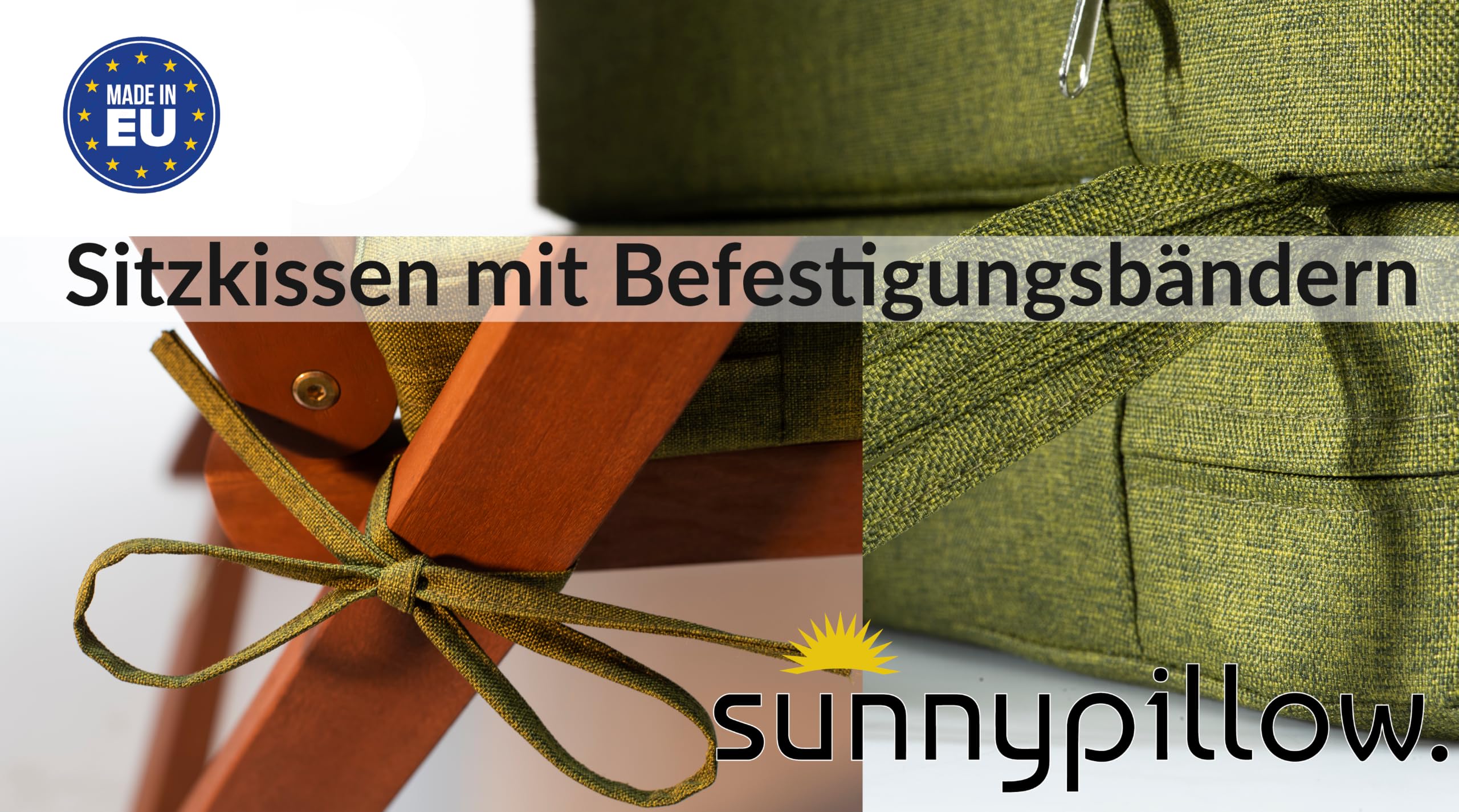 sunnypillow Lot de 2 Coussins de Chaise Ronds Ø 40 cm Extérieur - imperméables résistants aux UV - épaisseur 7 cm - Coussin d'assise pour bancs - Coussin de siège pour la Maison et Le Jardin - Vert