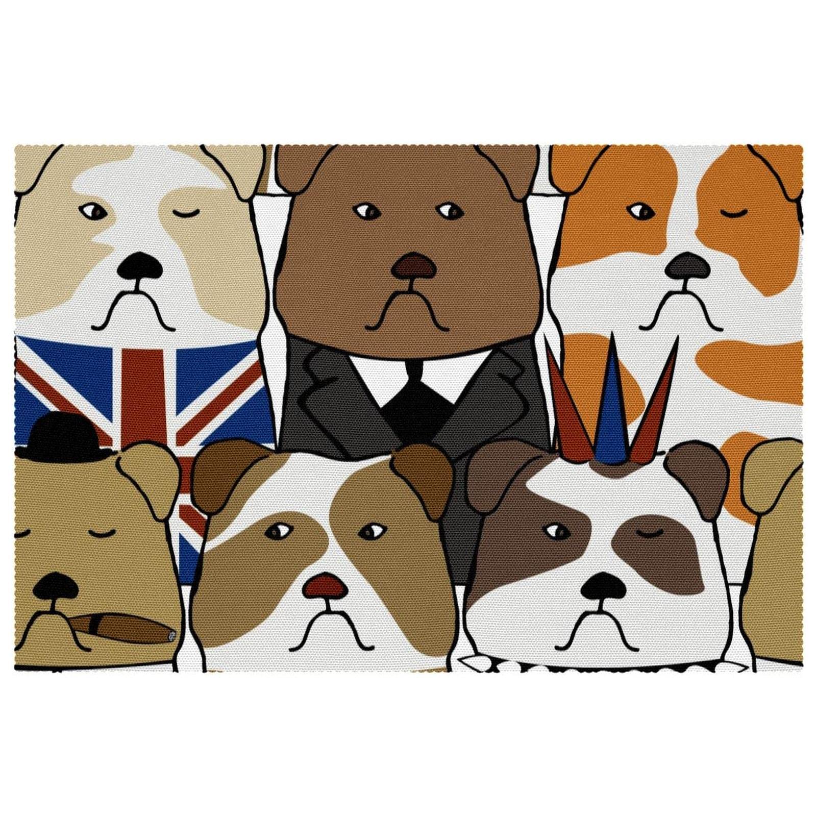 Set de table bouledogue anglais antidérapant et résistant à la chaleur | Lot de 6