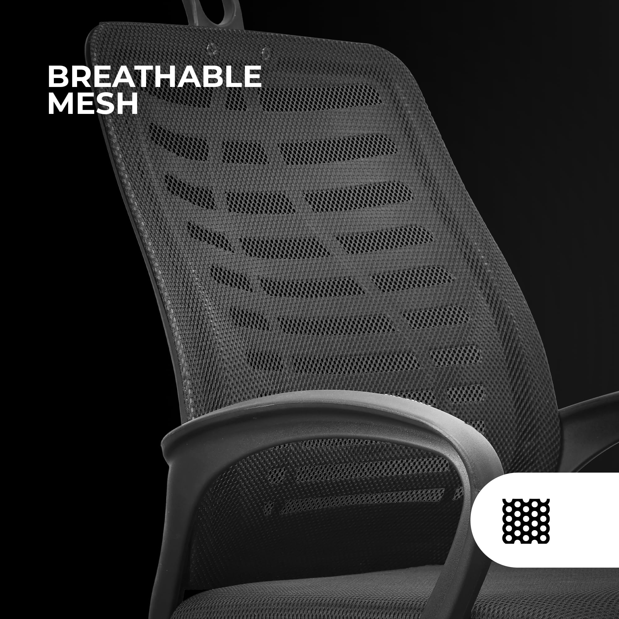 Mars Gaming MGC-ERGOB, Silla Gaming Ergonómica, Asiento y Respaldo de Malla Transpirable, Reposacabezas Regulable, Altura Ajustable Entre 110.5 y 120.5cm, Sistema de Balanceo de 3° a 18°, Negro
