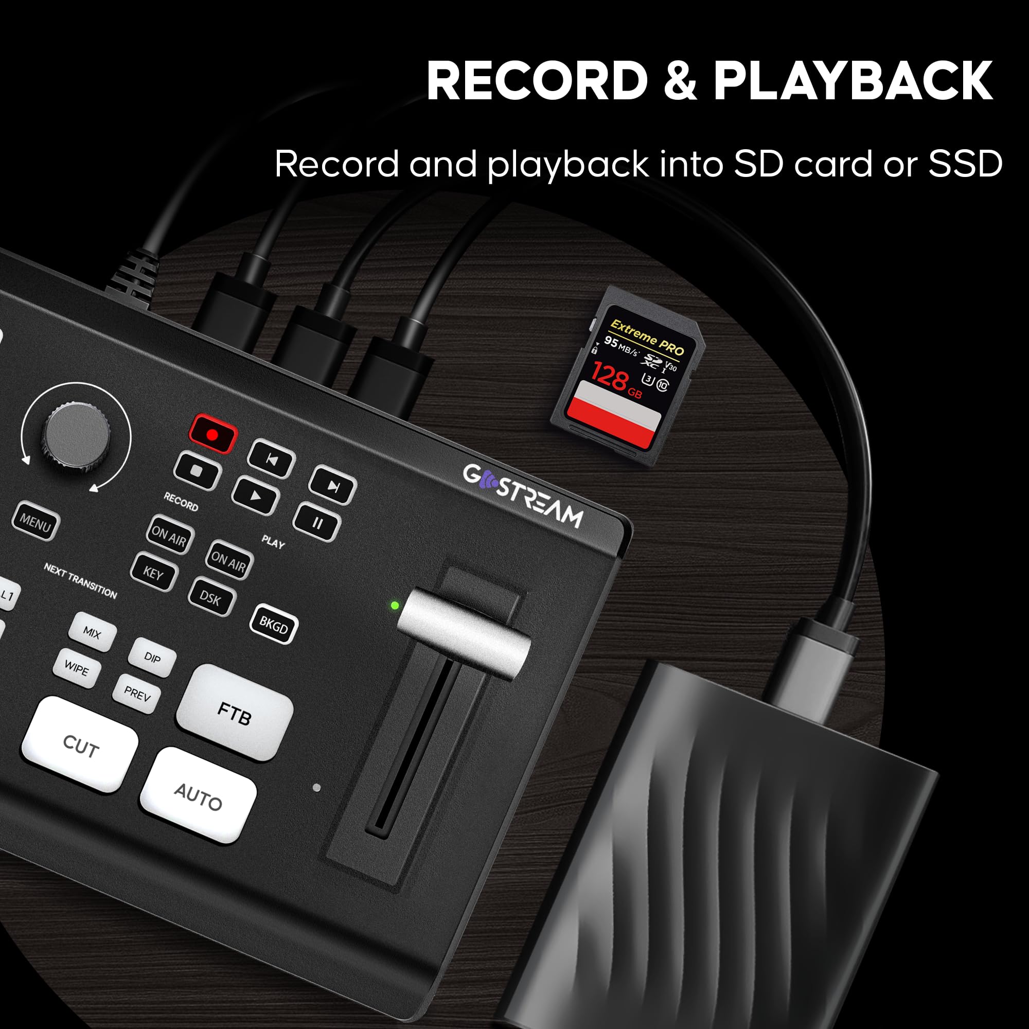 Osee GoStream Deck HDMI Pro Videomischer Schalter, Mehrkamera Live Streaming Switcher mit Aktualisierbarem NDI, Live Produktion für Broadcast & Streaming