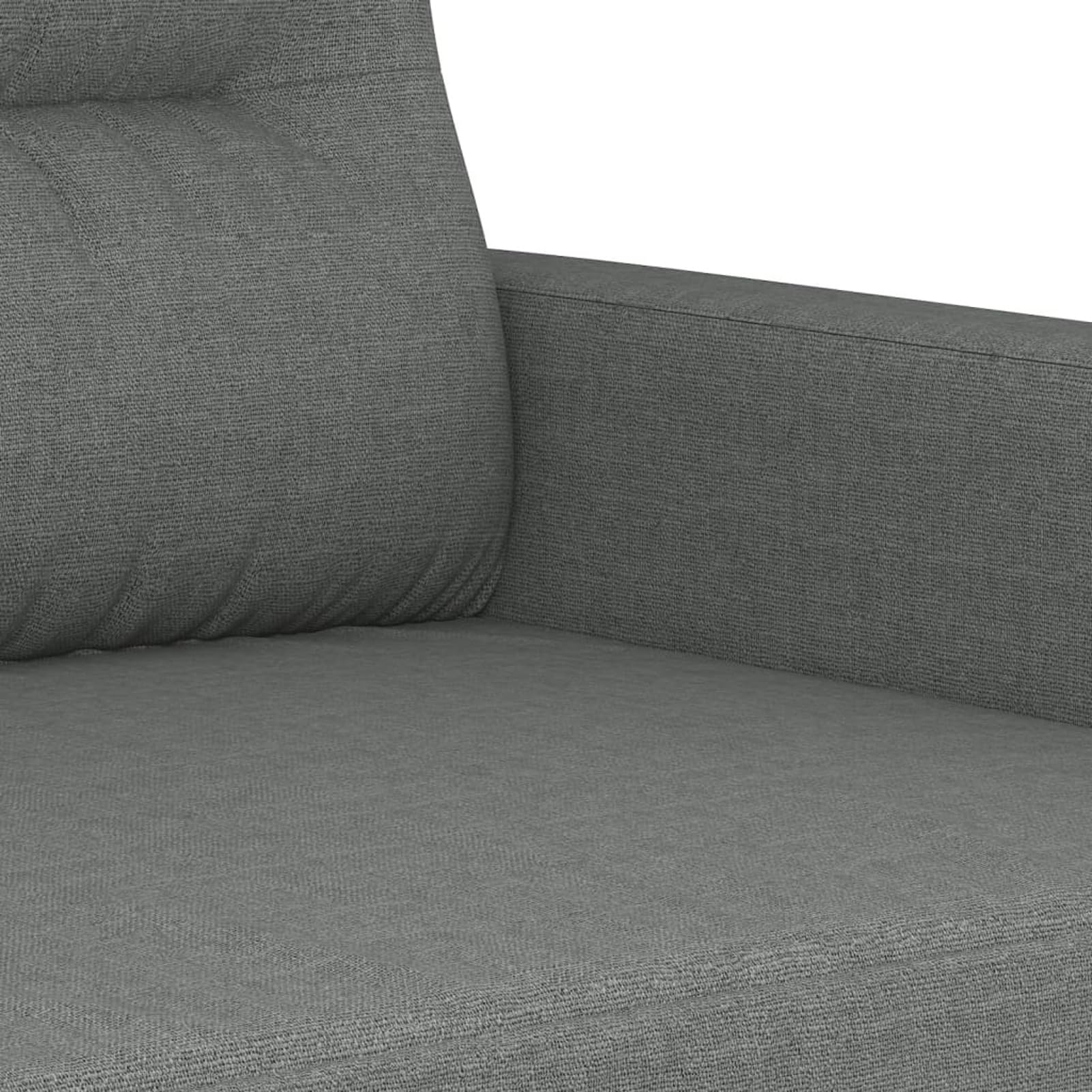 2-TLG. Sofagarnitur mit Kissen Dunkelgrau Stoff, Sofa Mit Relaxfunktion, Couchgarnitur, Wohnzimmer Sofa, Couch, Sofa Set 3201585