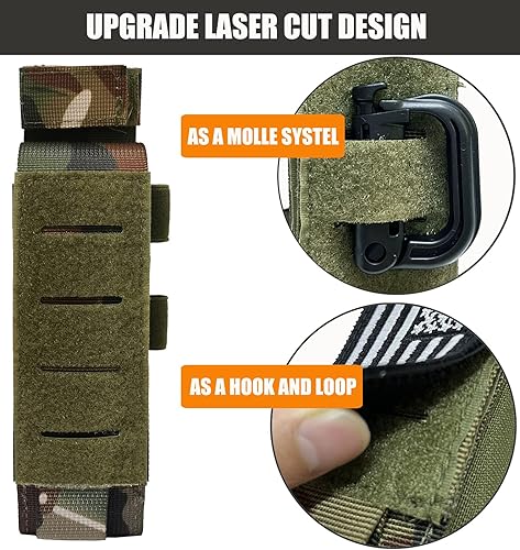 Miniatura 4 de VIIDOO Paquete de 2 bolsas TQ - Soporte para torniquete Molle cortado con láser para cinturón de trabajo