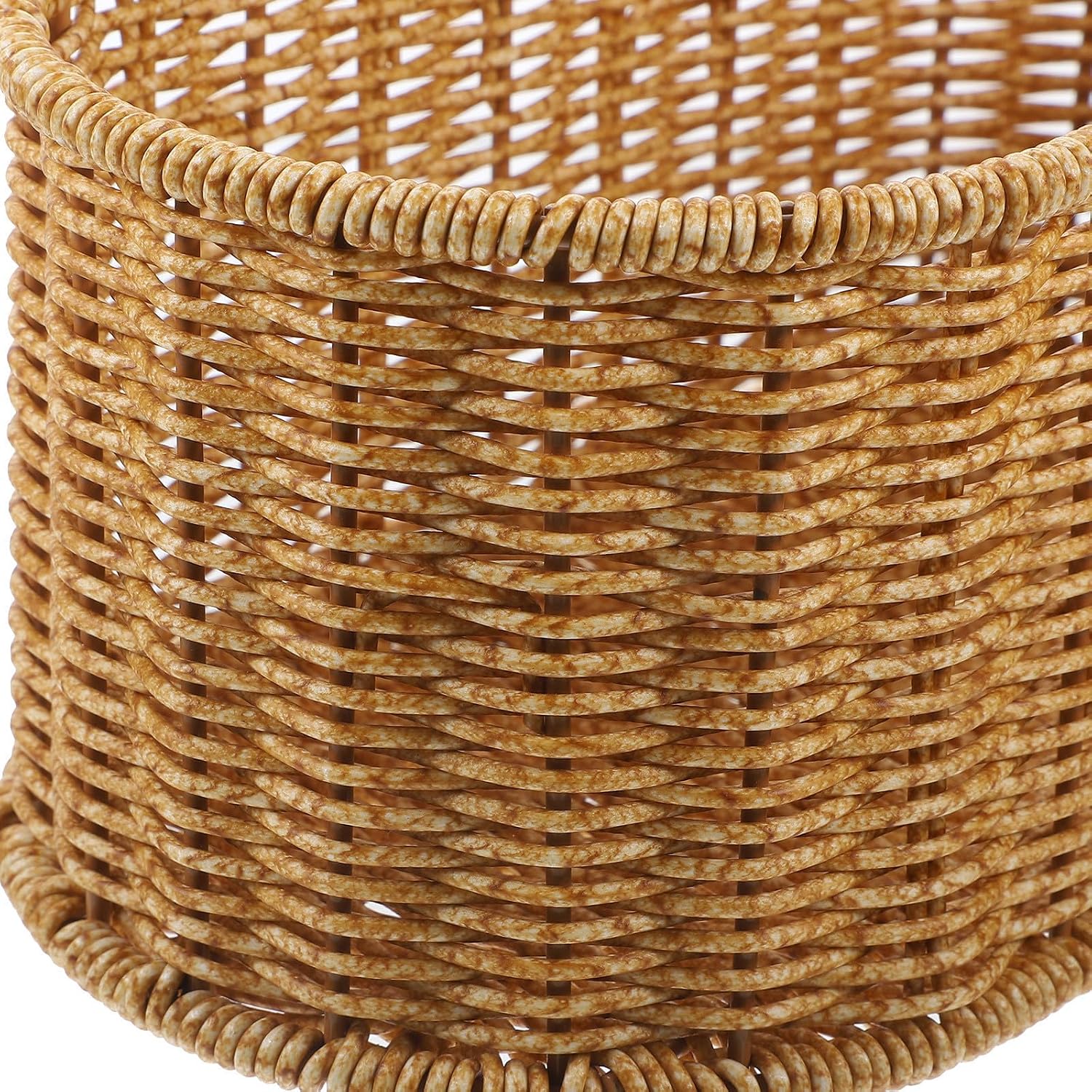 Large Capacity Plastic Wall Hanging Basket with Woven Pattern and Hanging Hoop for Ingredient Storage and Organization, Easy-to-clean Vegetable Basket for Home Cook and Kitchen
