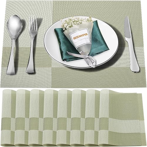 Miniatura 14 de Juego de 6 manteles individuales, lavables, resistentes al calor y a las manchas para interiores y exteriores, manteles individuales de vinilo Negro