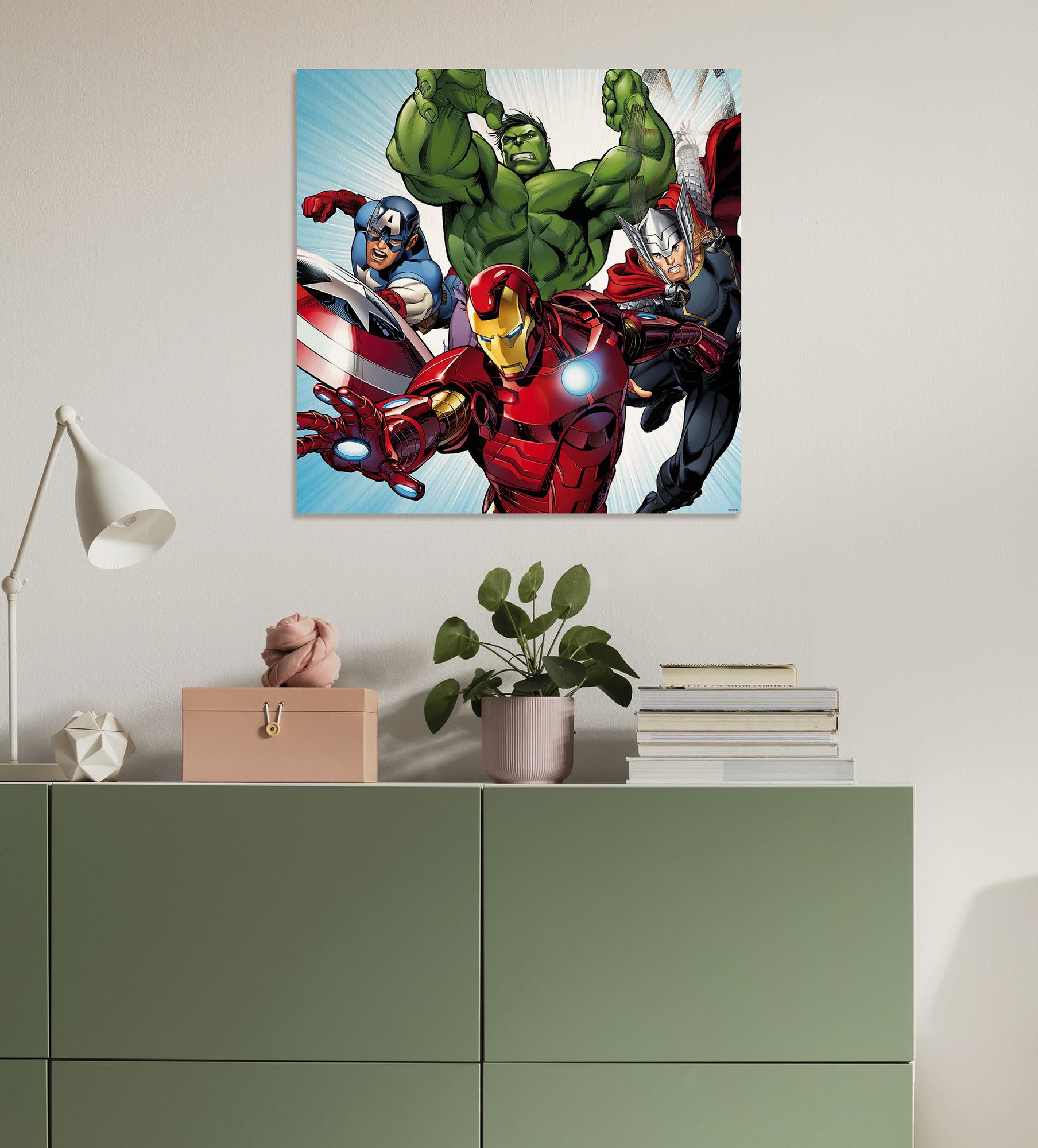 Komar Keilrahmenbild - Marvel Avengers Teampower - Größe: 60 x 60 cm