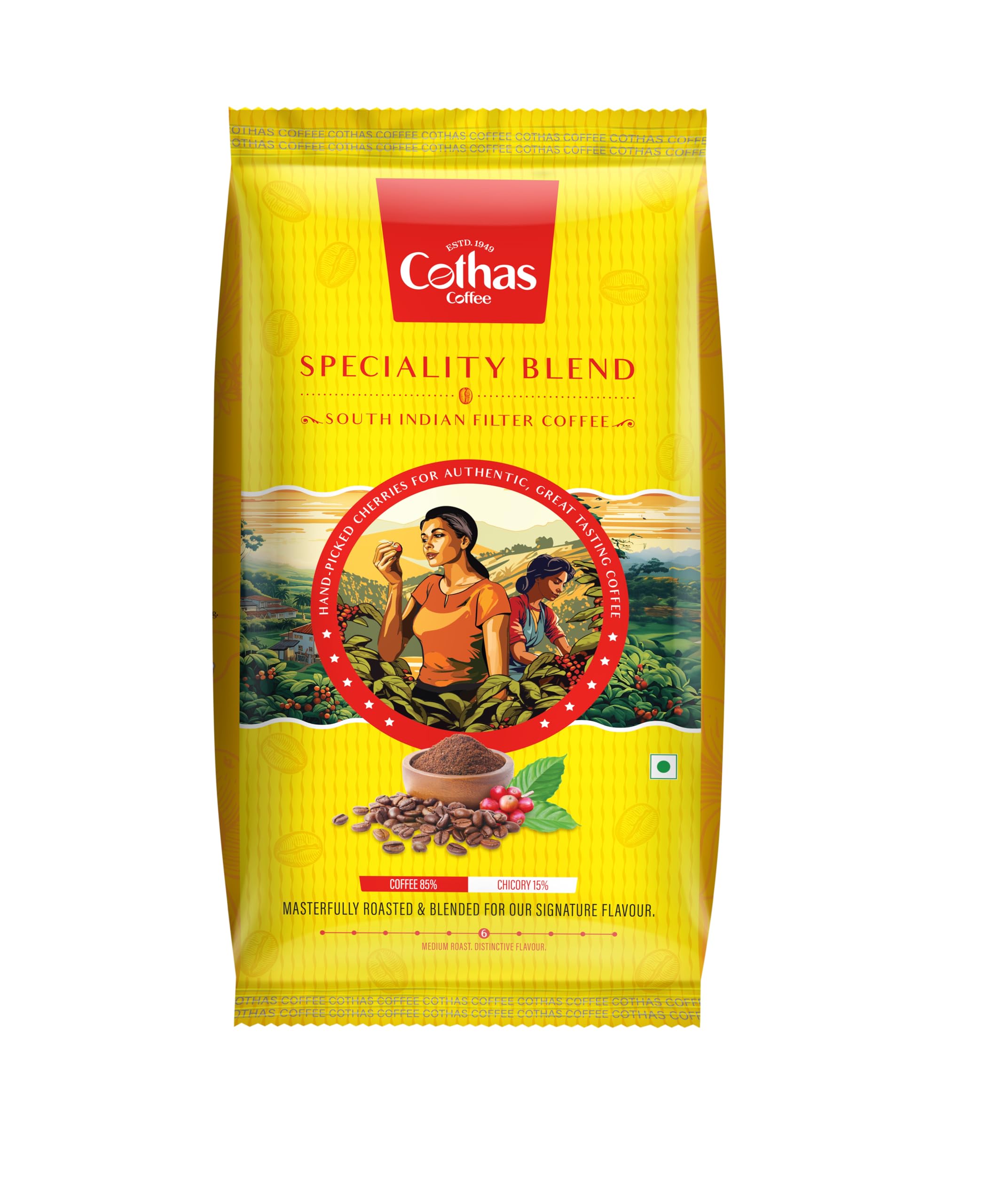 Cothas Speciality Blend | South Indian Filter Coffee | 85% Coffee 15% Chicory (200G), Ground, Bag