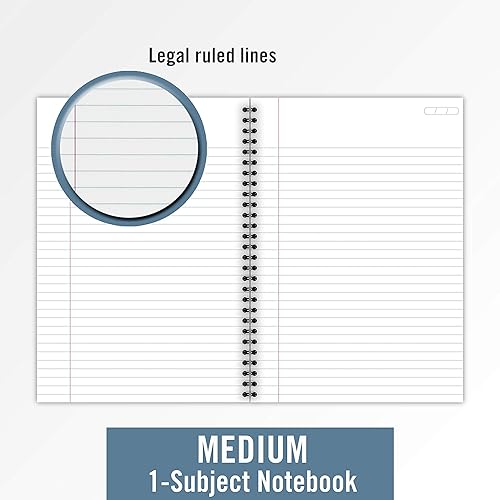 Miniatura 4 de Cambridge Notebook, legal gobernado, 6-1 / 2 "x 9-1 / 2", cable, negro, paquete de 2 (73599)