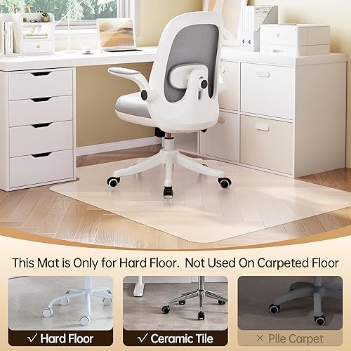Miniatura 3 de Amyracel Tapete para silla de oficina para suelo de madera dura, tapete de escritorio para suelos de madera dura, tapete transparente para silla de